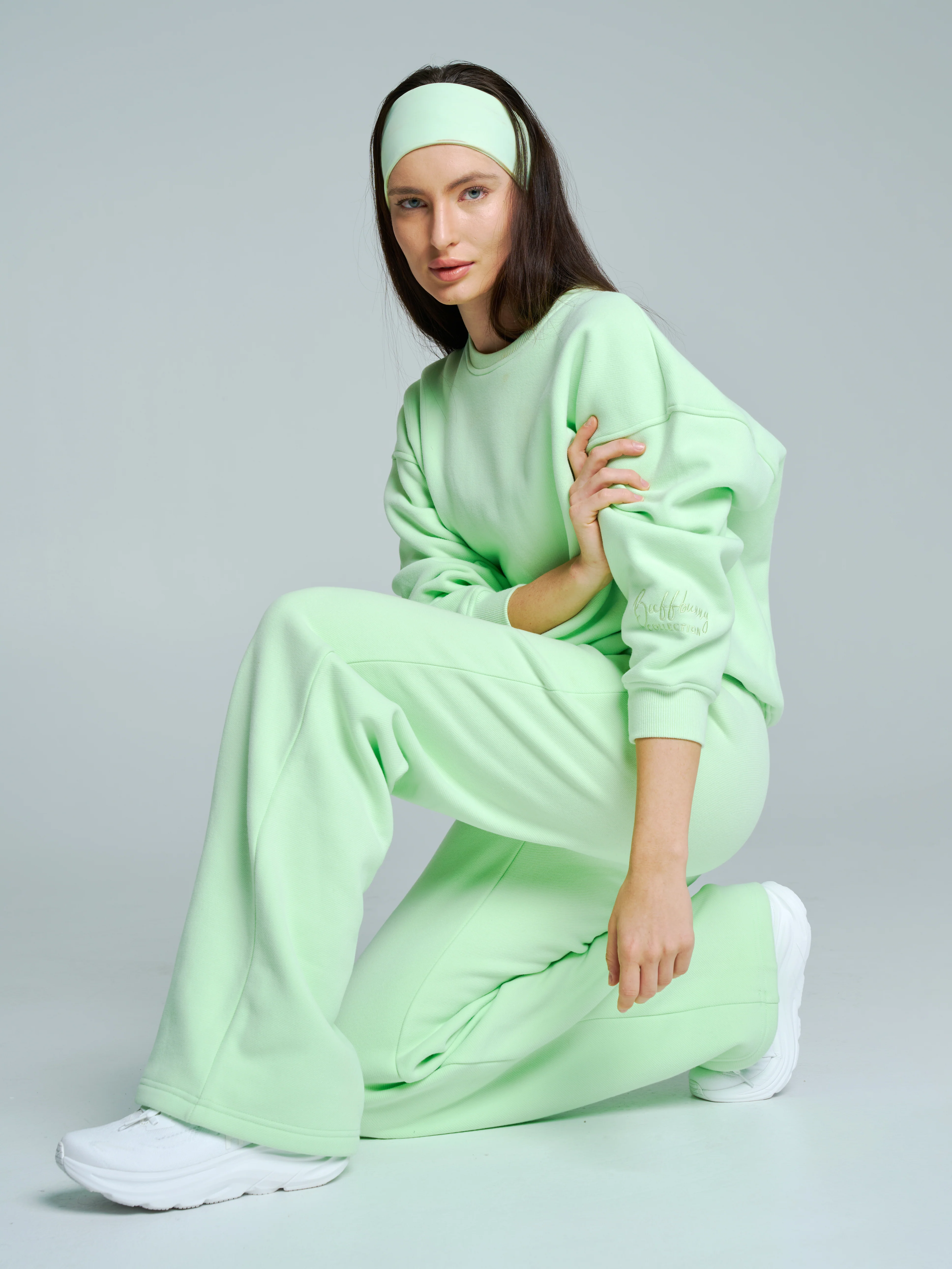 Plush Fleece Crew Pullover - Honeydew - Image 2