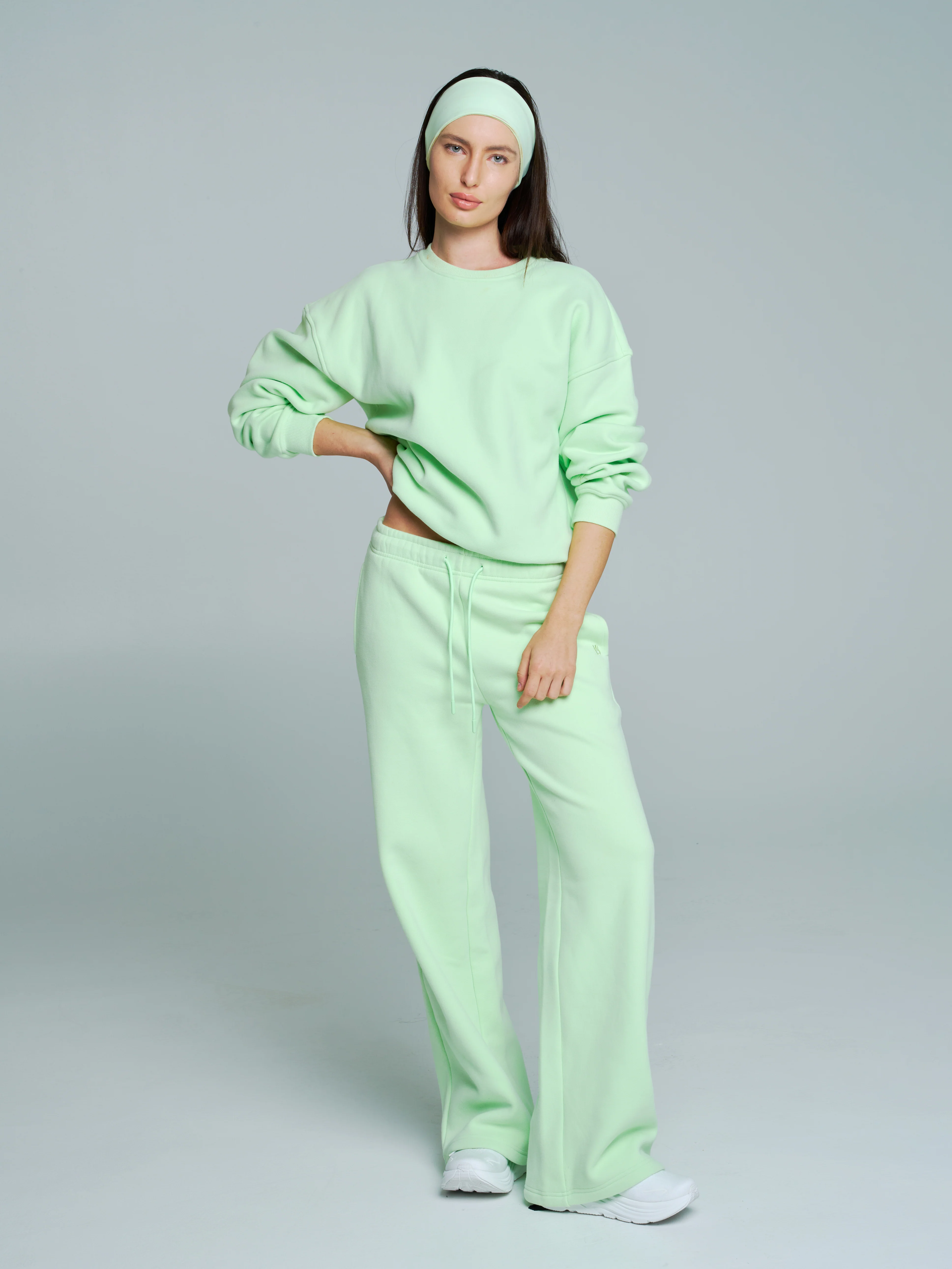Plush Fleece Crew Pullover - Honeydew - Image 4