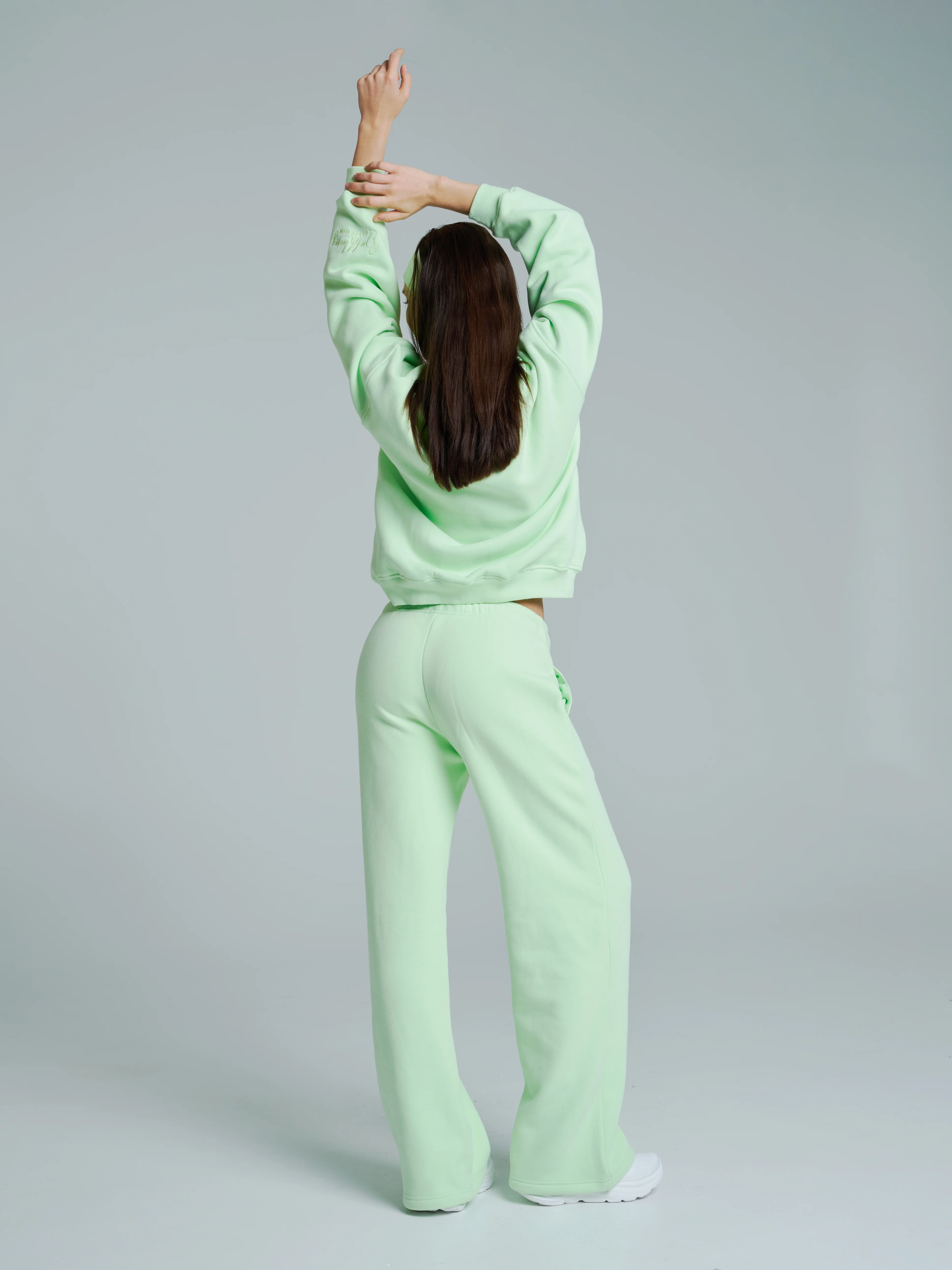 Plush Fleece Crew Pullover - Honeydew - Image 5