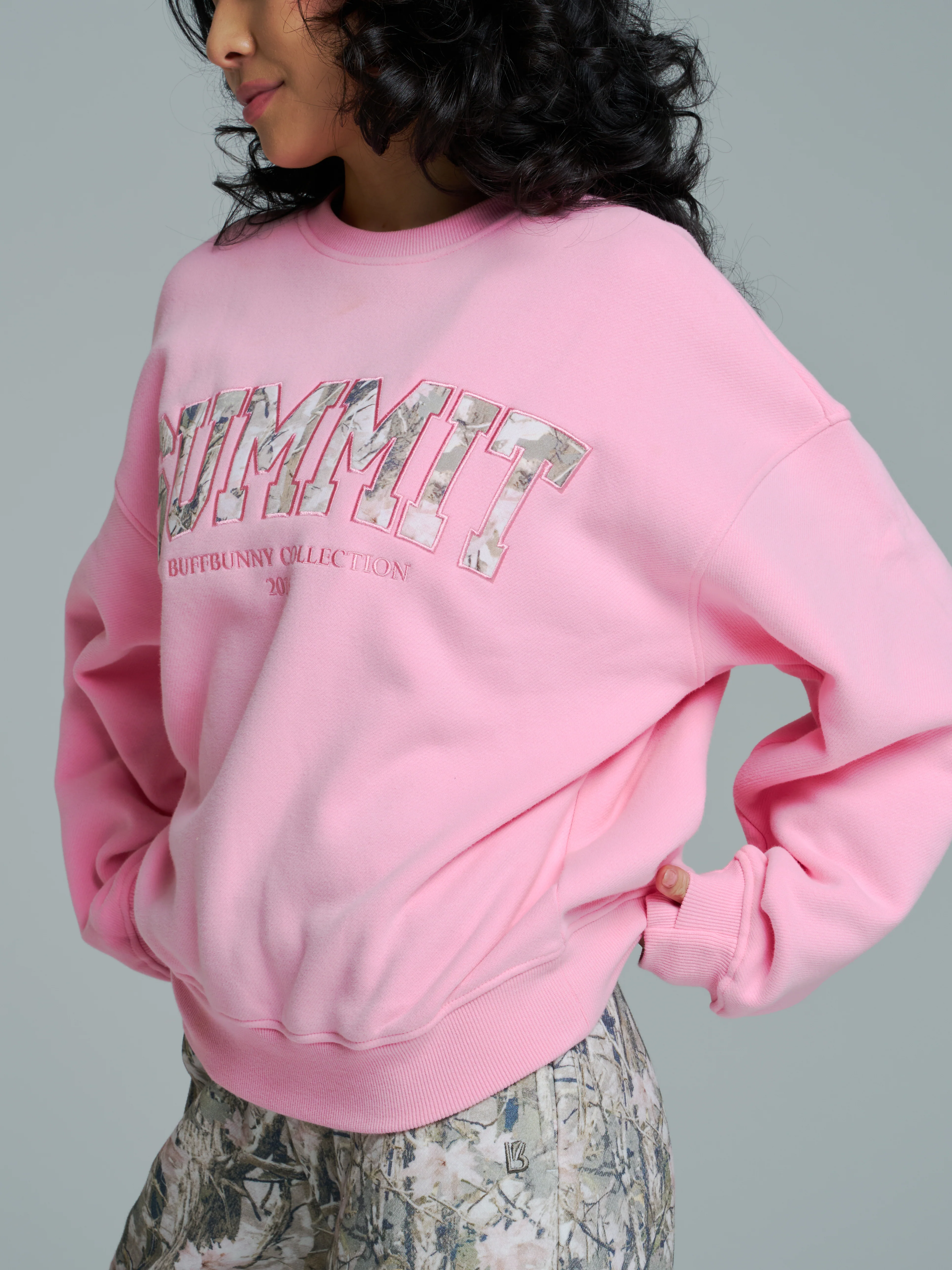 Plush Fleece Crew Pullover - Plastic Pink - Image 3