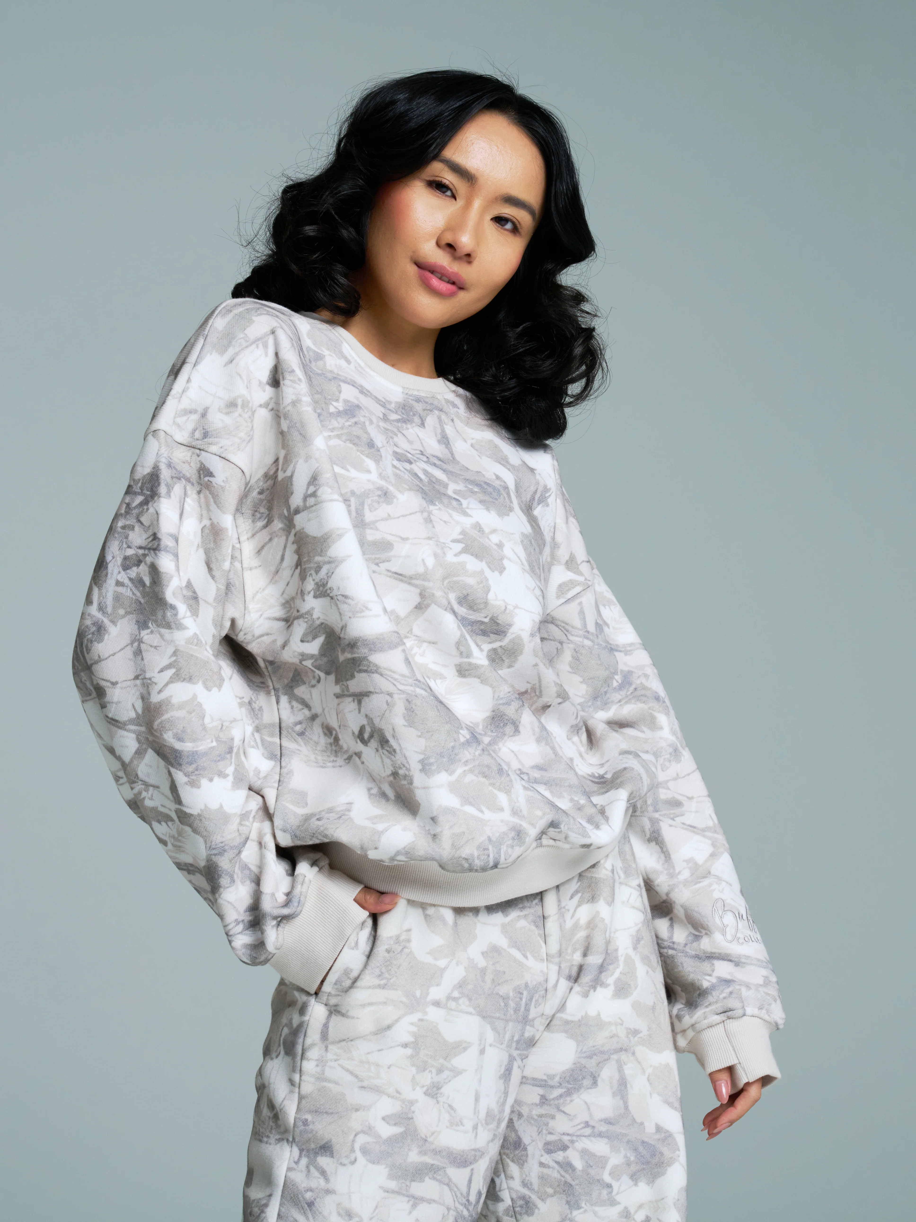 Plush Fleece Crew Pullover - Snow Camo - Image 8
