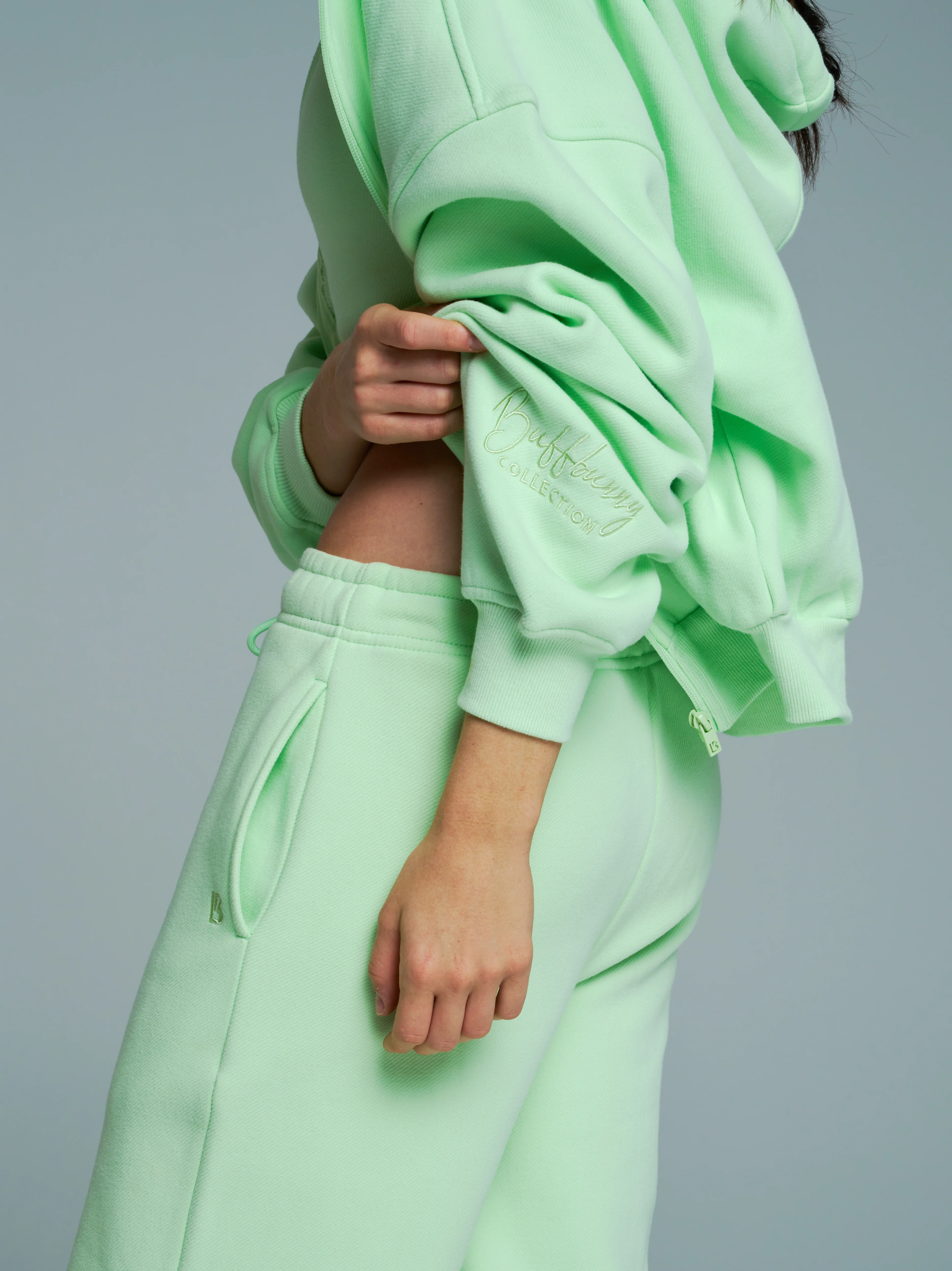 Plush Fleece Straight Leg Sweat Pant - Honeydew - Image 6