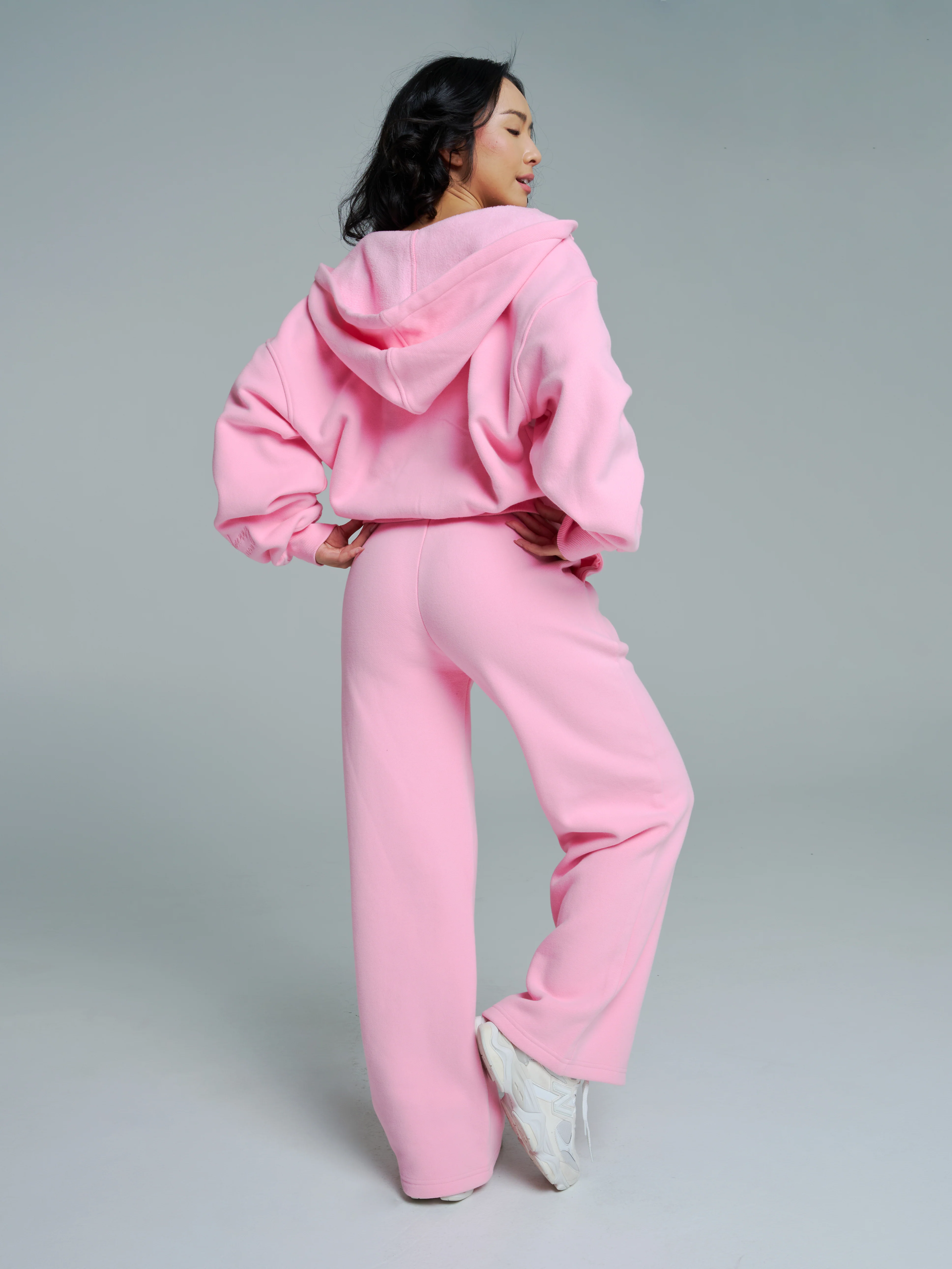 Plush Fleece Straight Leg Sweat Pant - Plastic Pink - Image 3