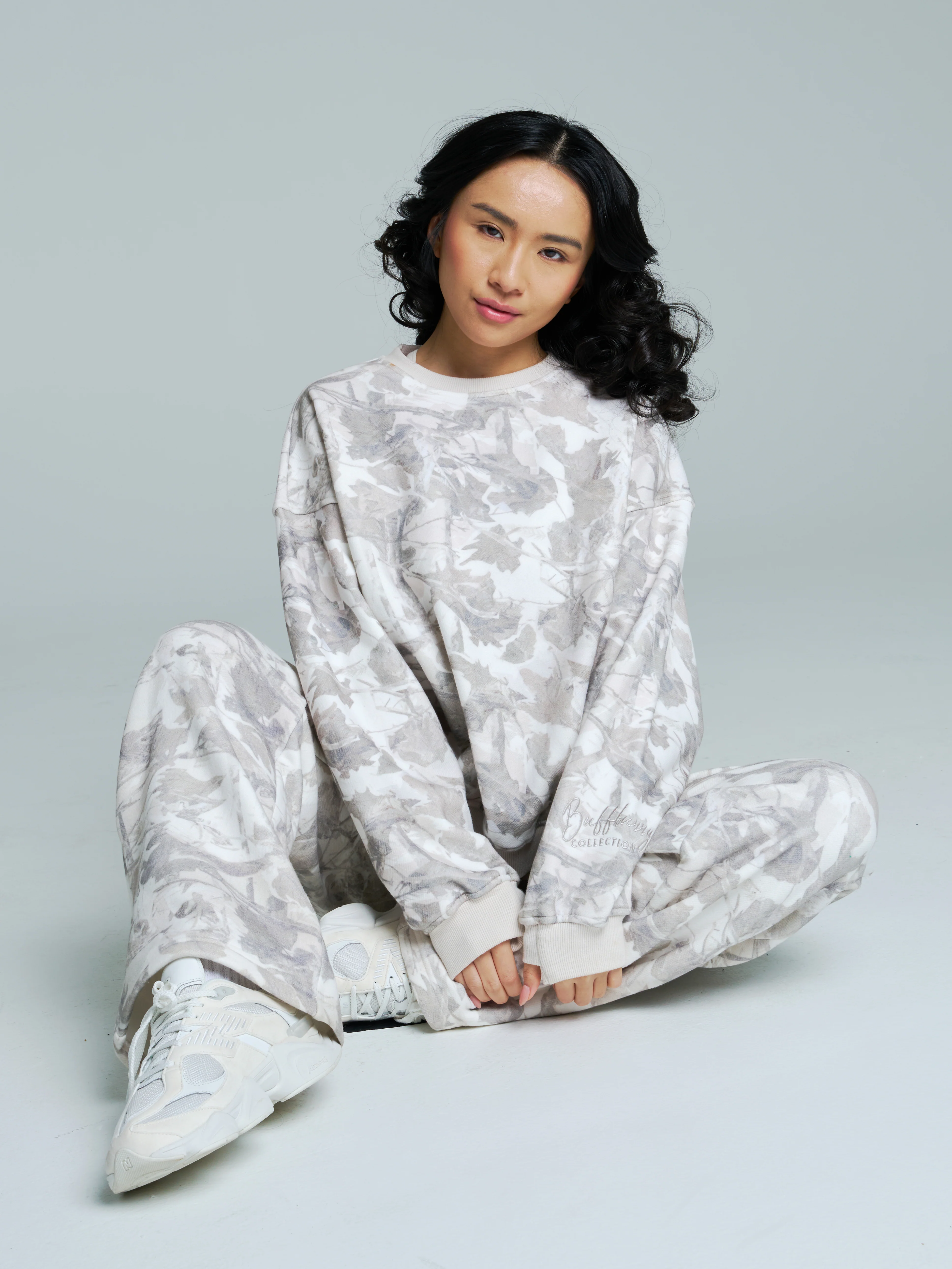 Plush Fleece Straight Leg Sweat Pant - Snow Camo - Image 5