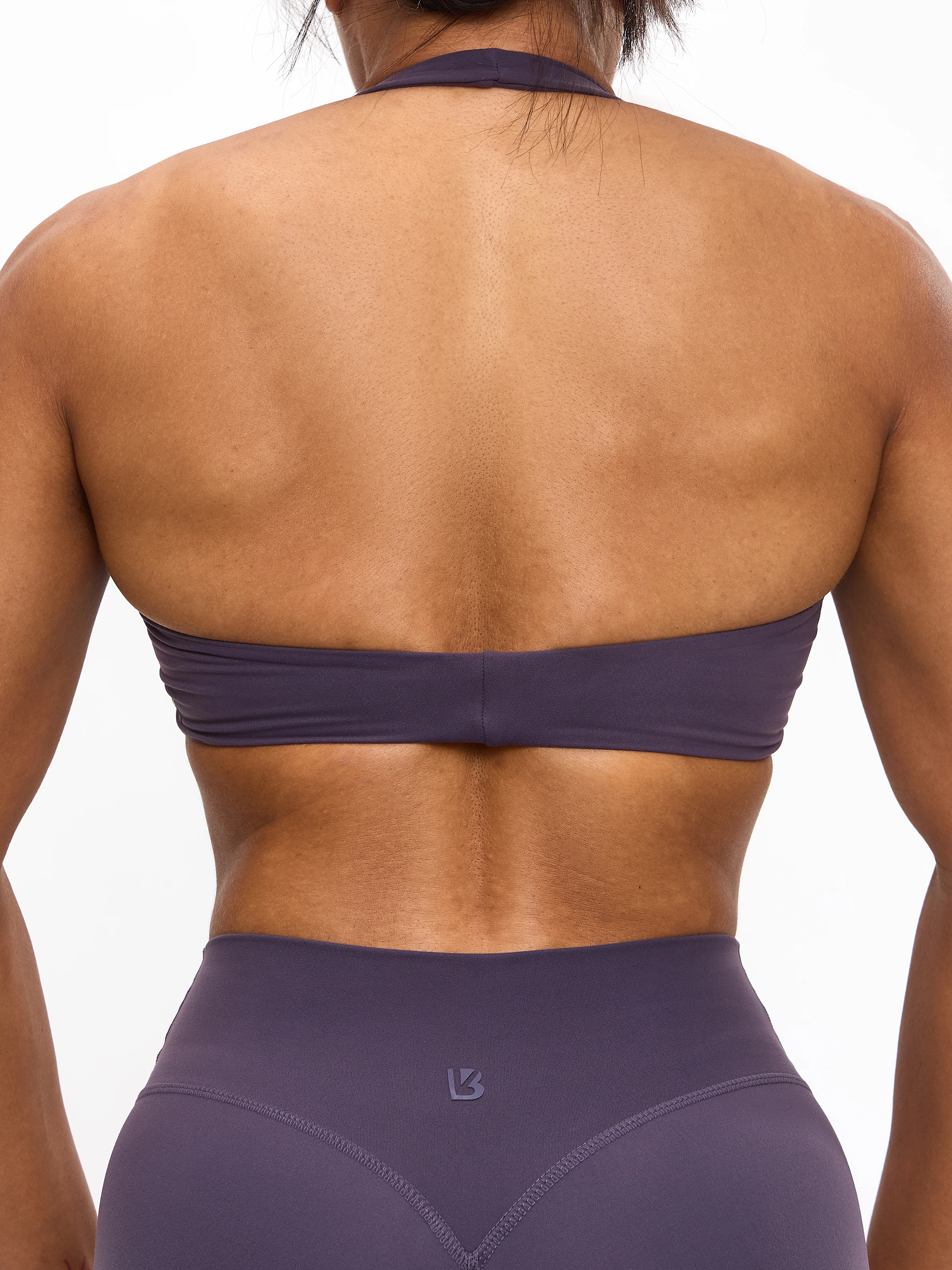 Poshknit Twist Halter Sports Bra - Purple Shadow - Image 4