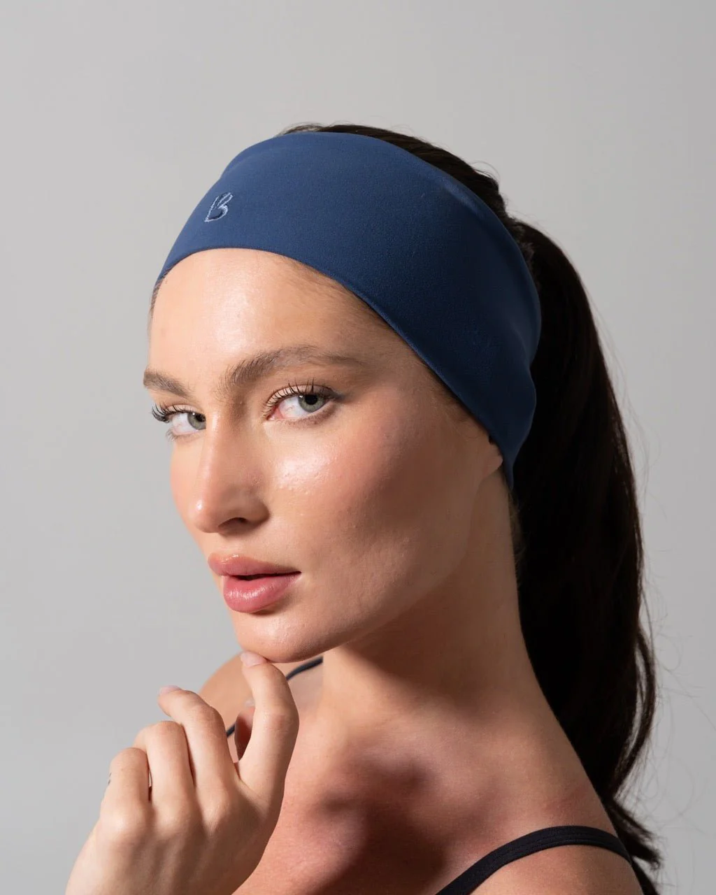 Poshknit Wide Headband - Baked Blue - Image 3