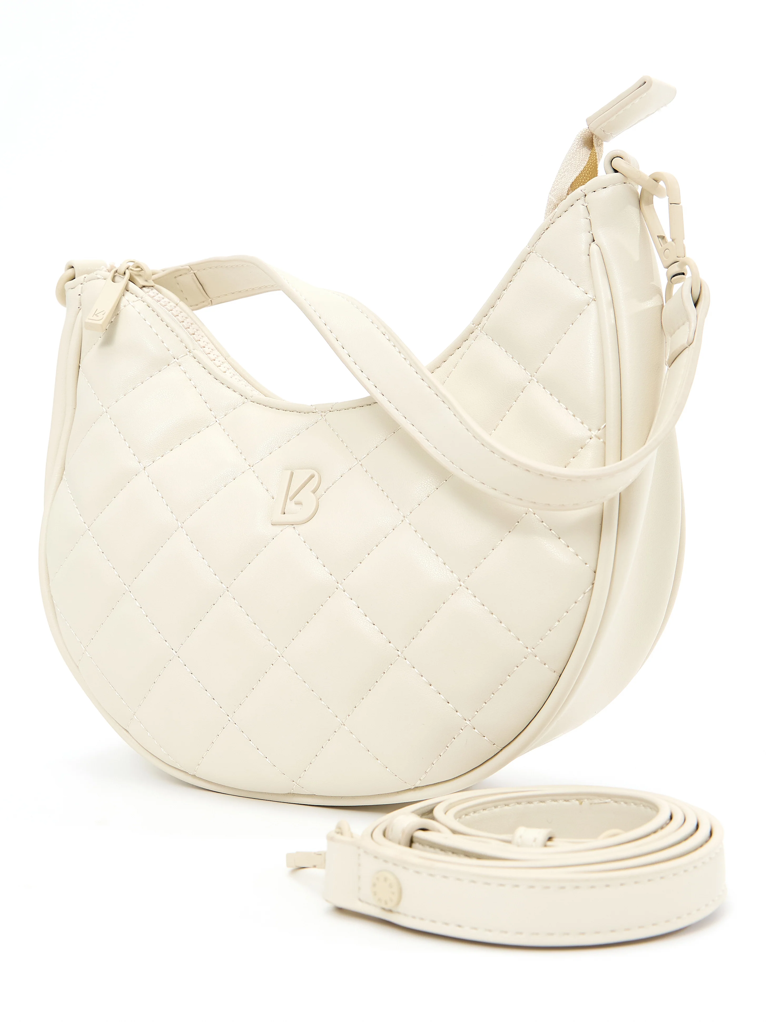 Quilted Crossbody Purse - Bone - Image 4