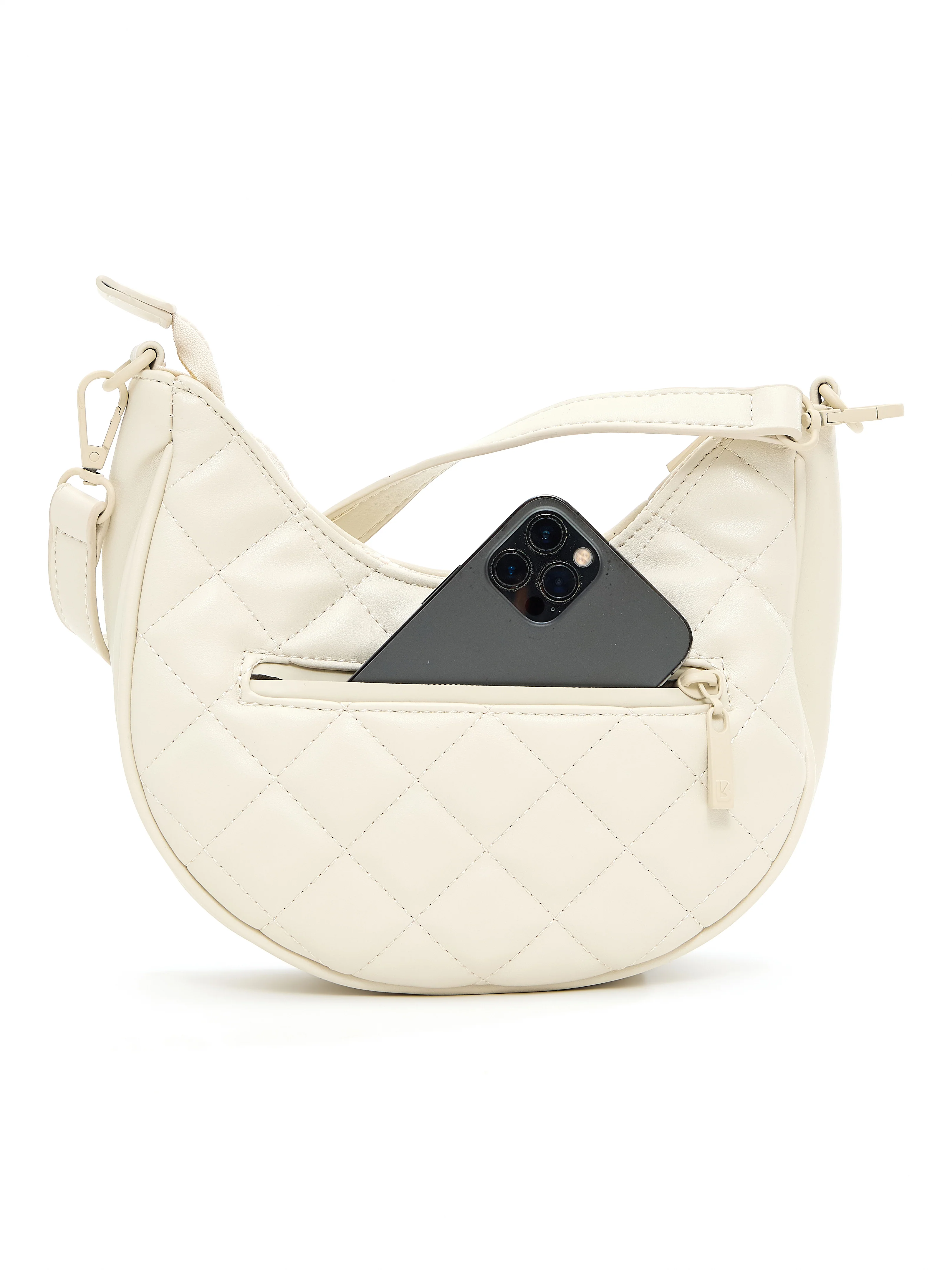 Quilted Crossbody Purse - Bone - Image 7
