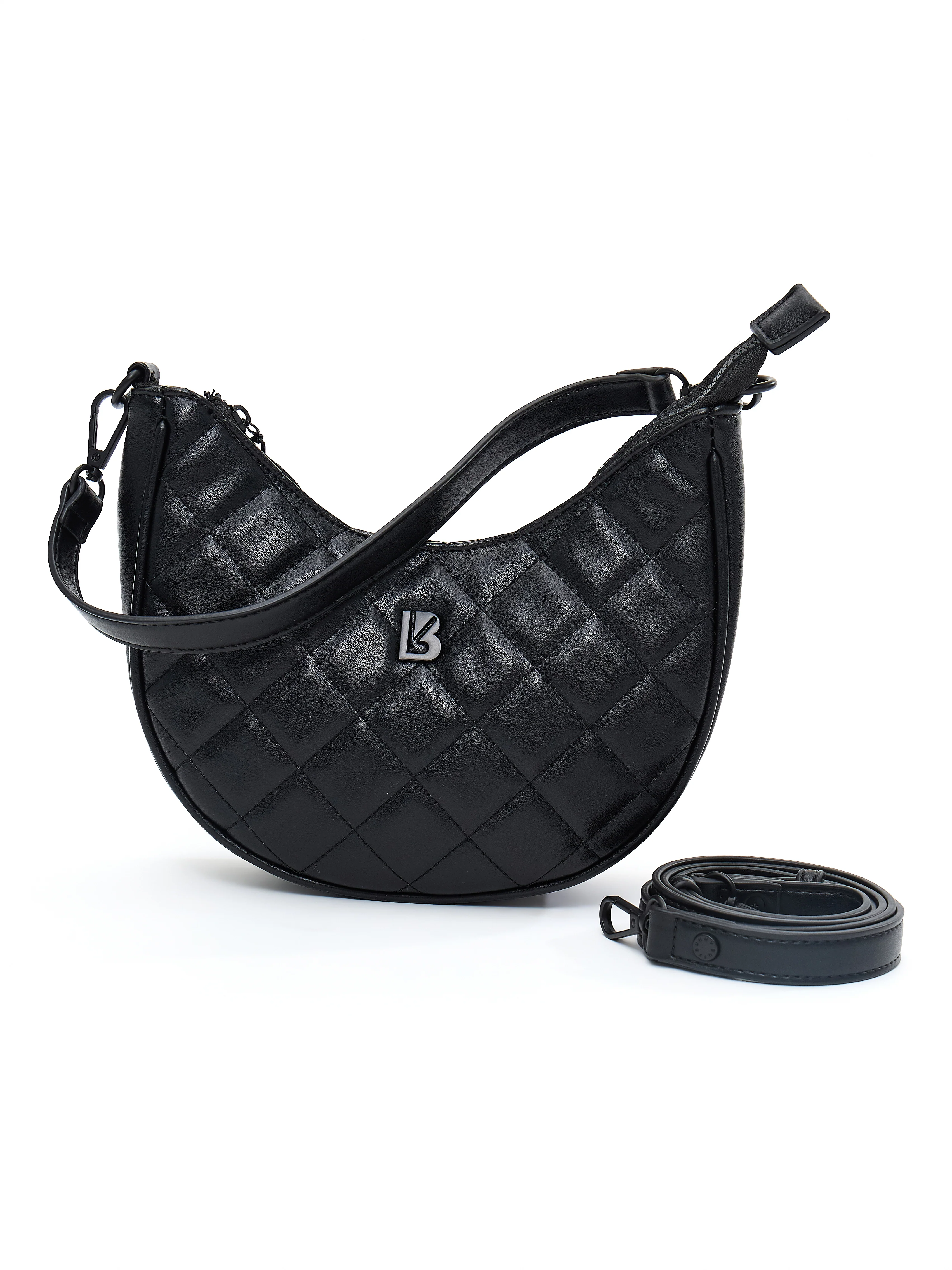 Quilted Crossbody Purse - Onyx Black - Image 4