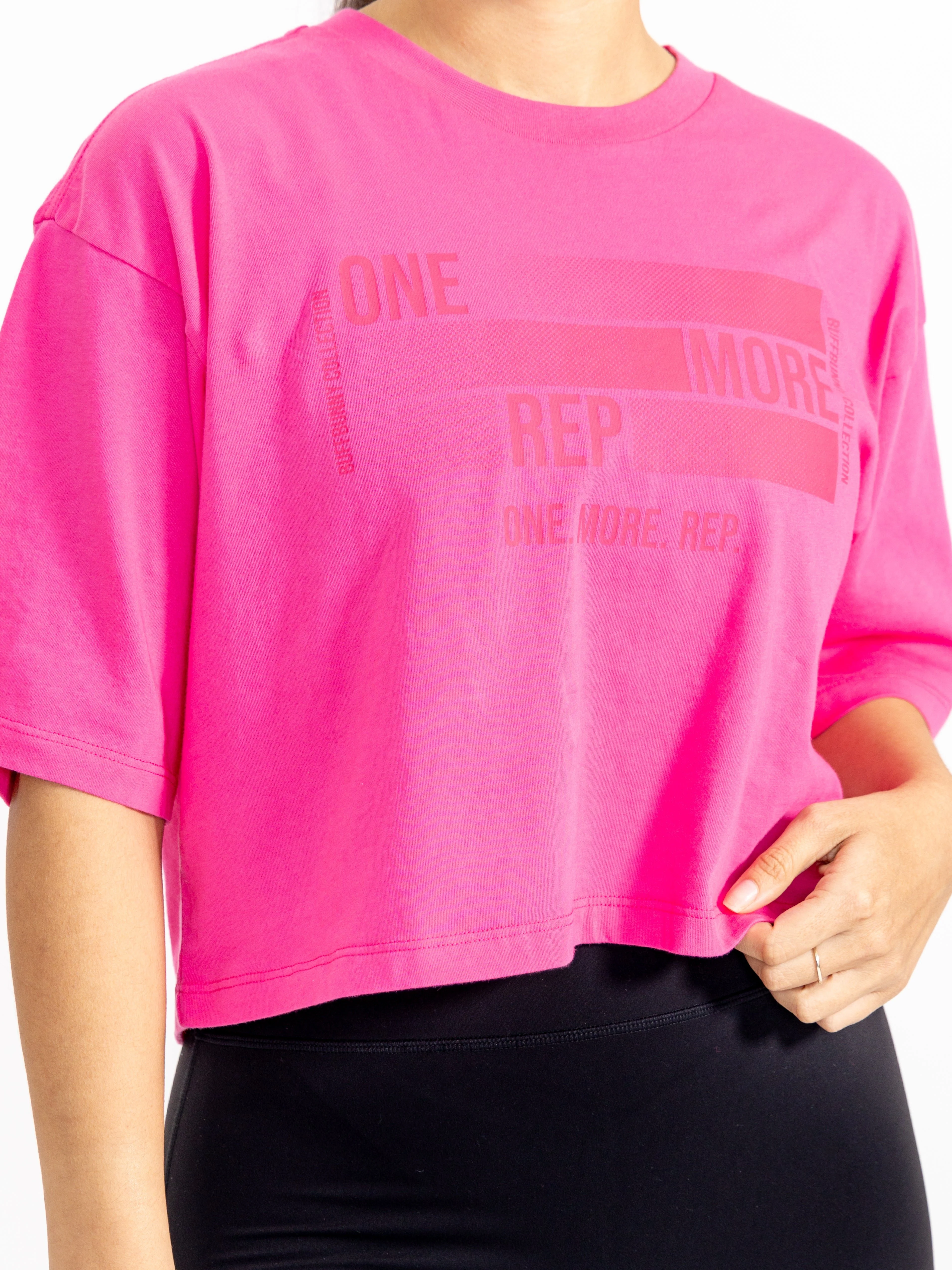 Rep Crop Tee - Pink Crush - Image 2