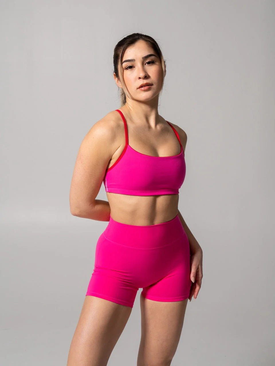 Reversible Sports Bra - Lipstick Red and Miami Vice - Image 2