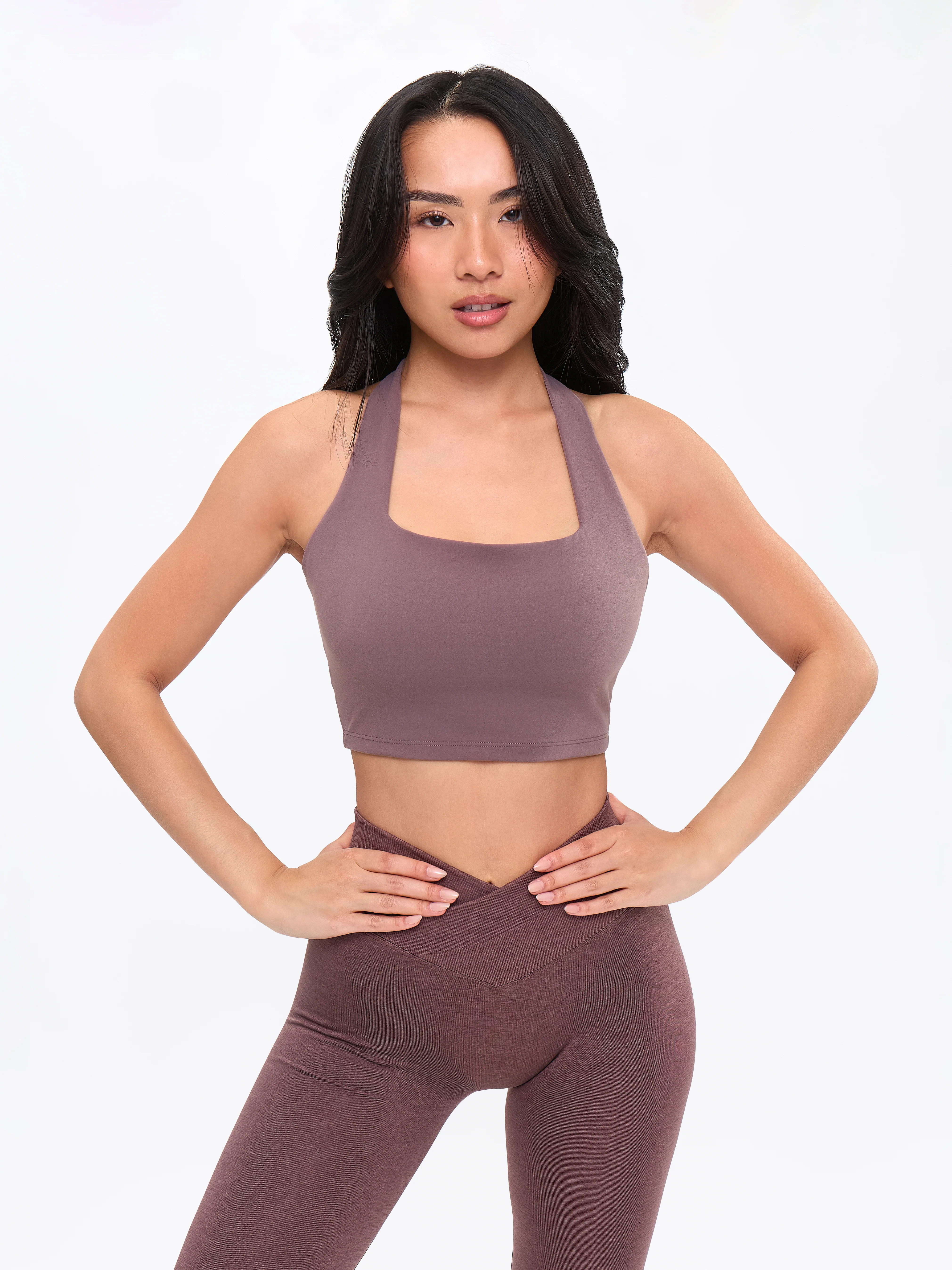 Revolution Halter Crop - Mocha Berry - Image 3