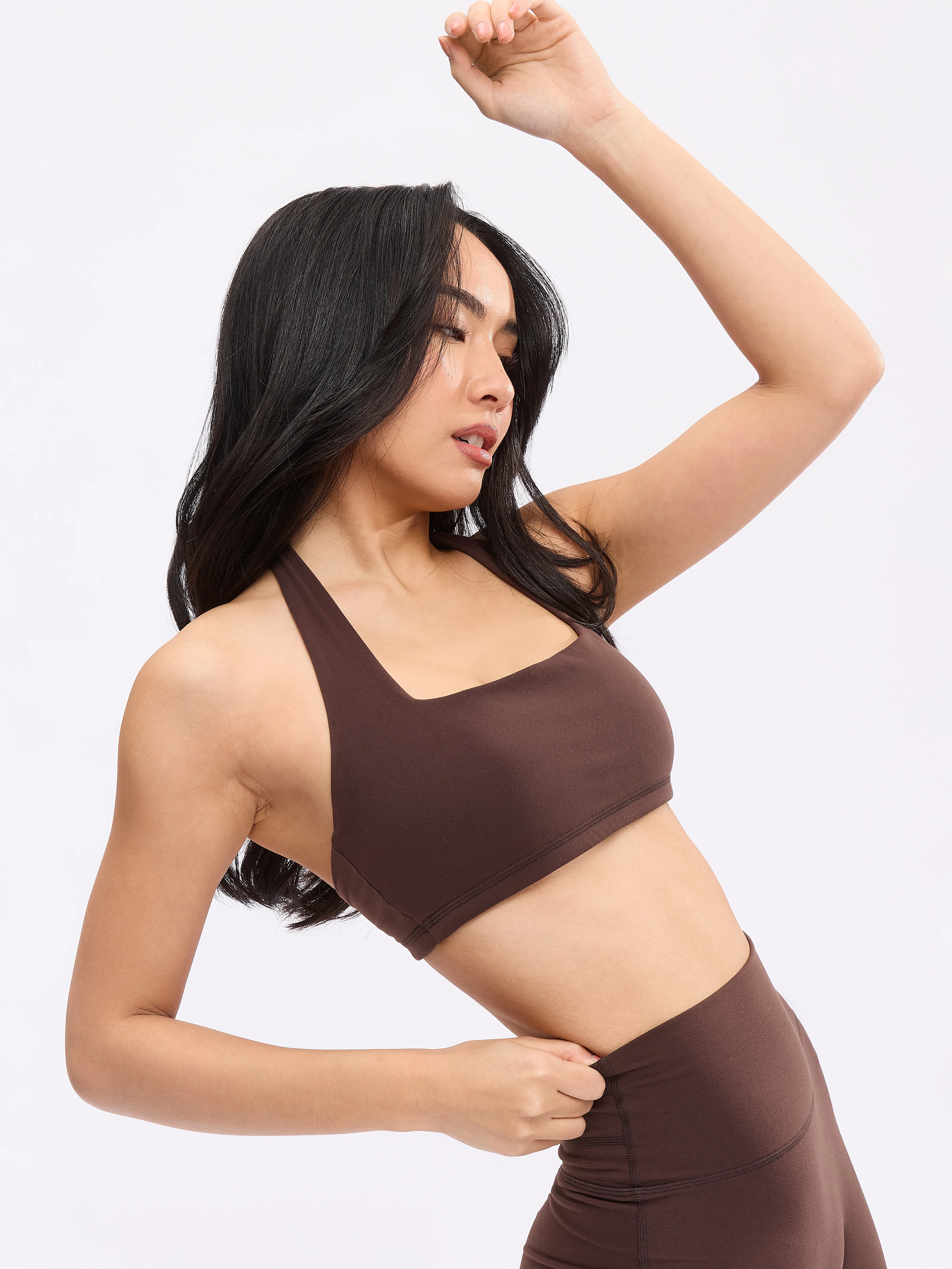 Revolution Halter Sports Bra - Journey Dark Brown - Image 4