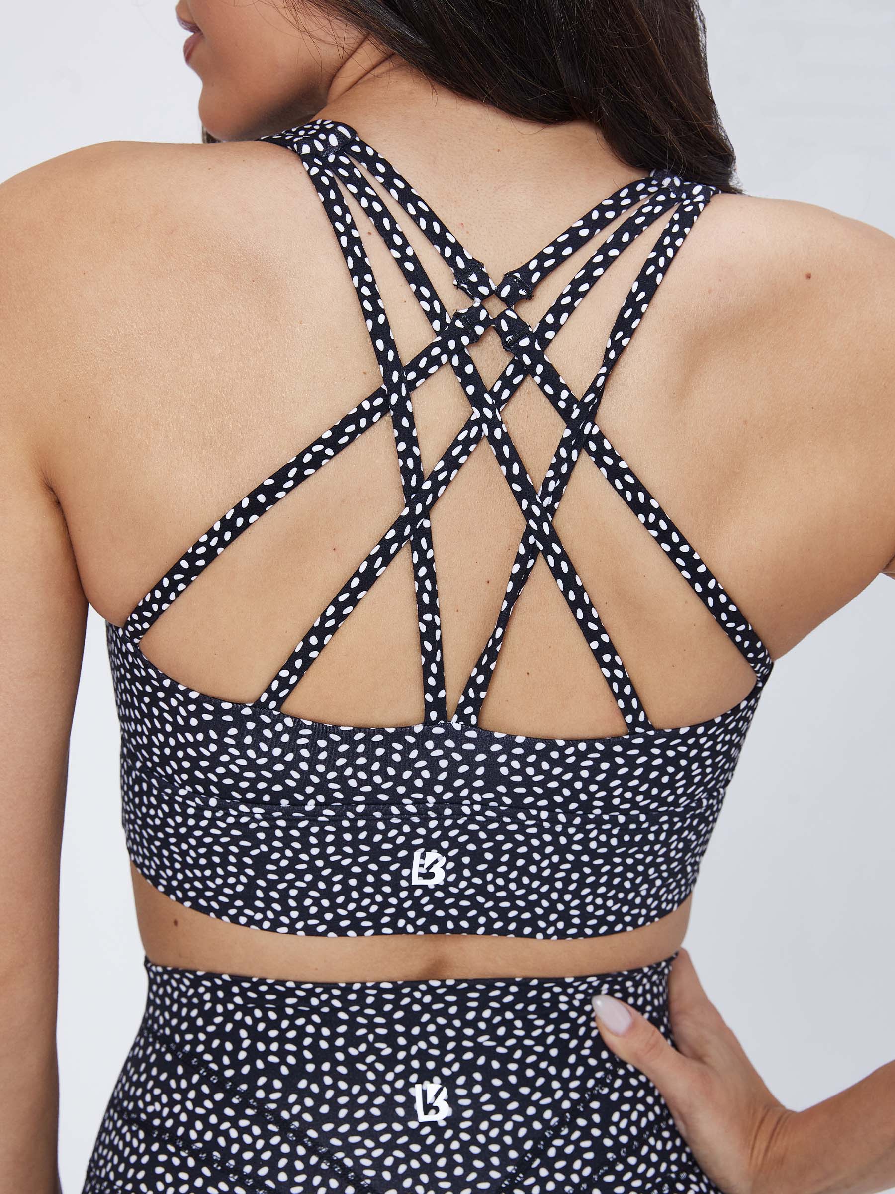 Revolution Sports Bra - Onyx Black Bossy Print - Image 5