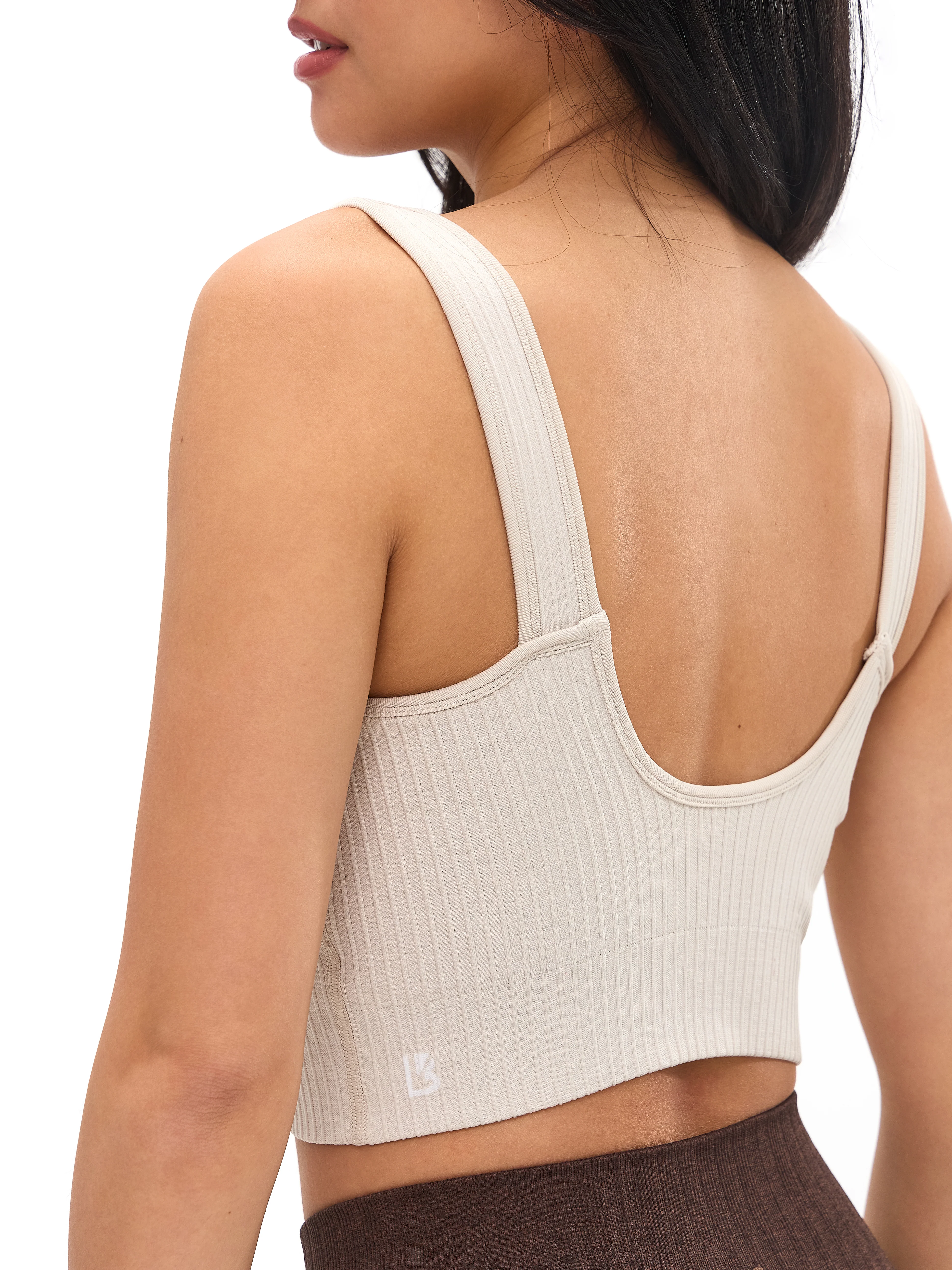 Ribbed Seamless Crop - Bone - Image 2