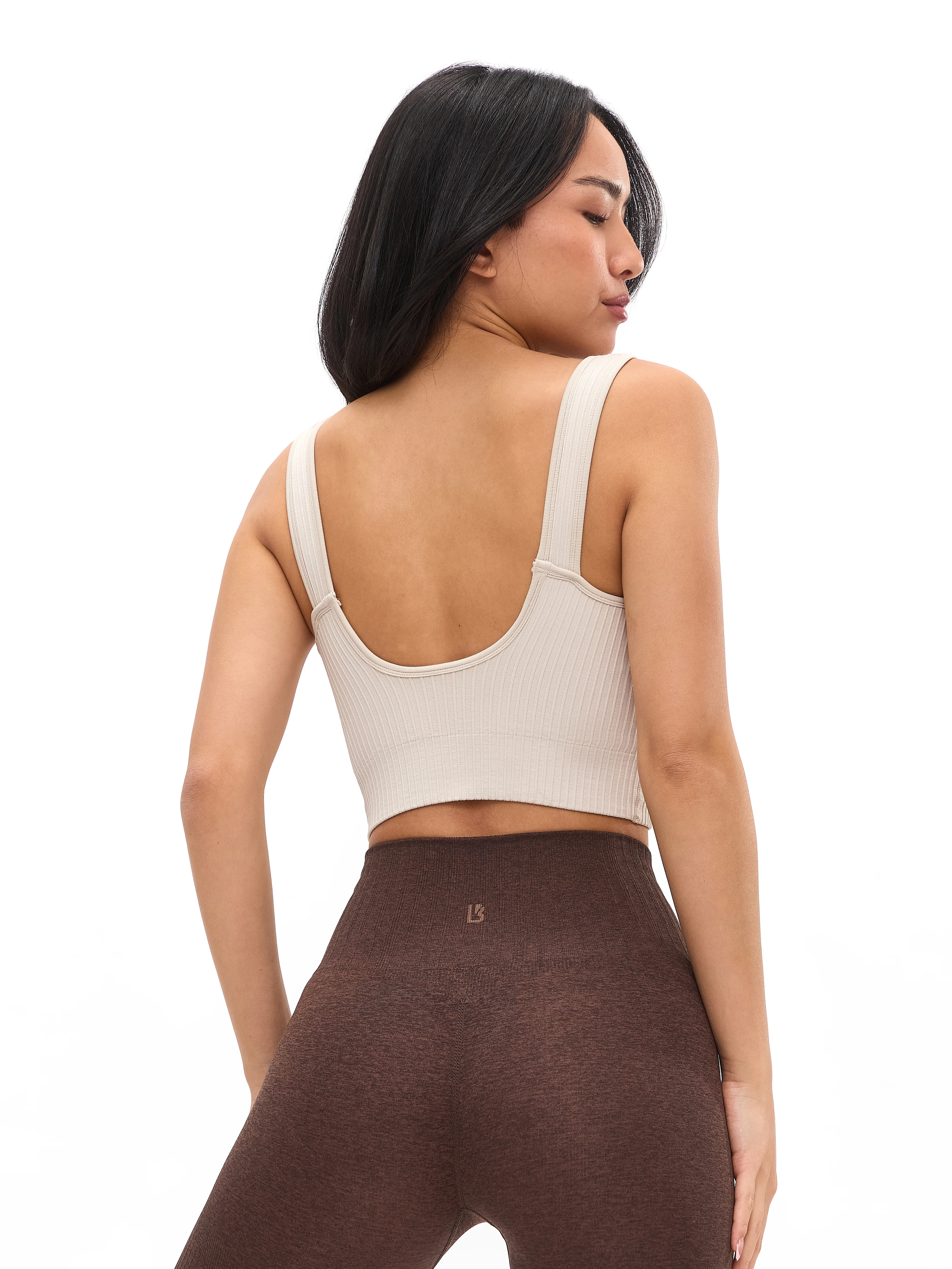 Ribbed Seamless Crop - Bone - Image 4