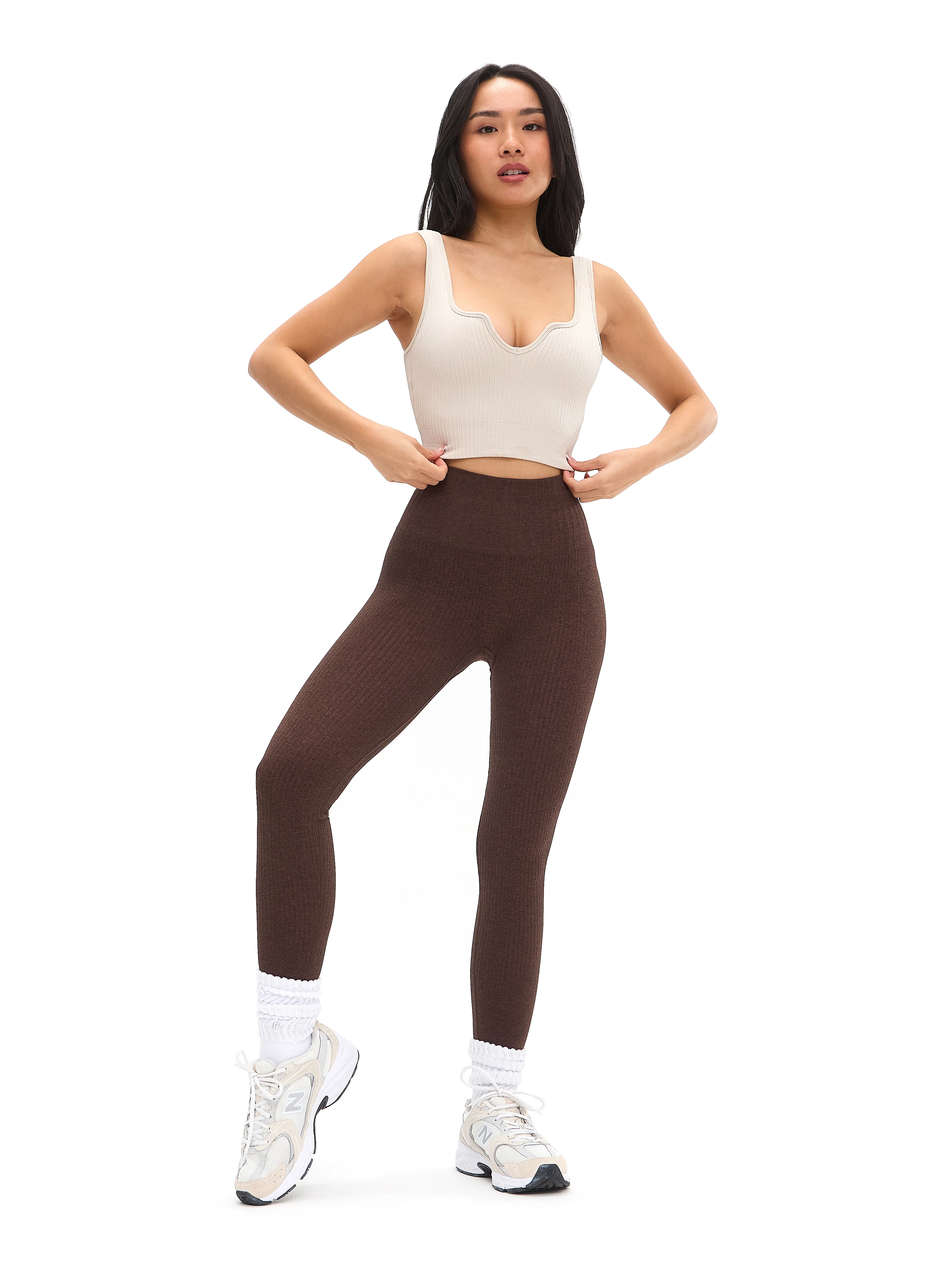 Ribbed Seamless Crop - Bone - Image 5