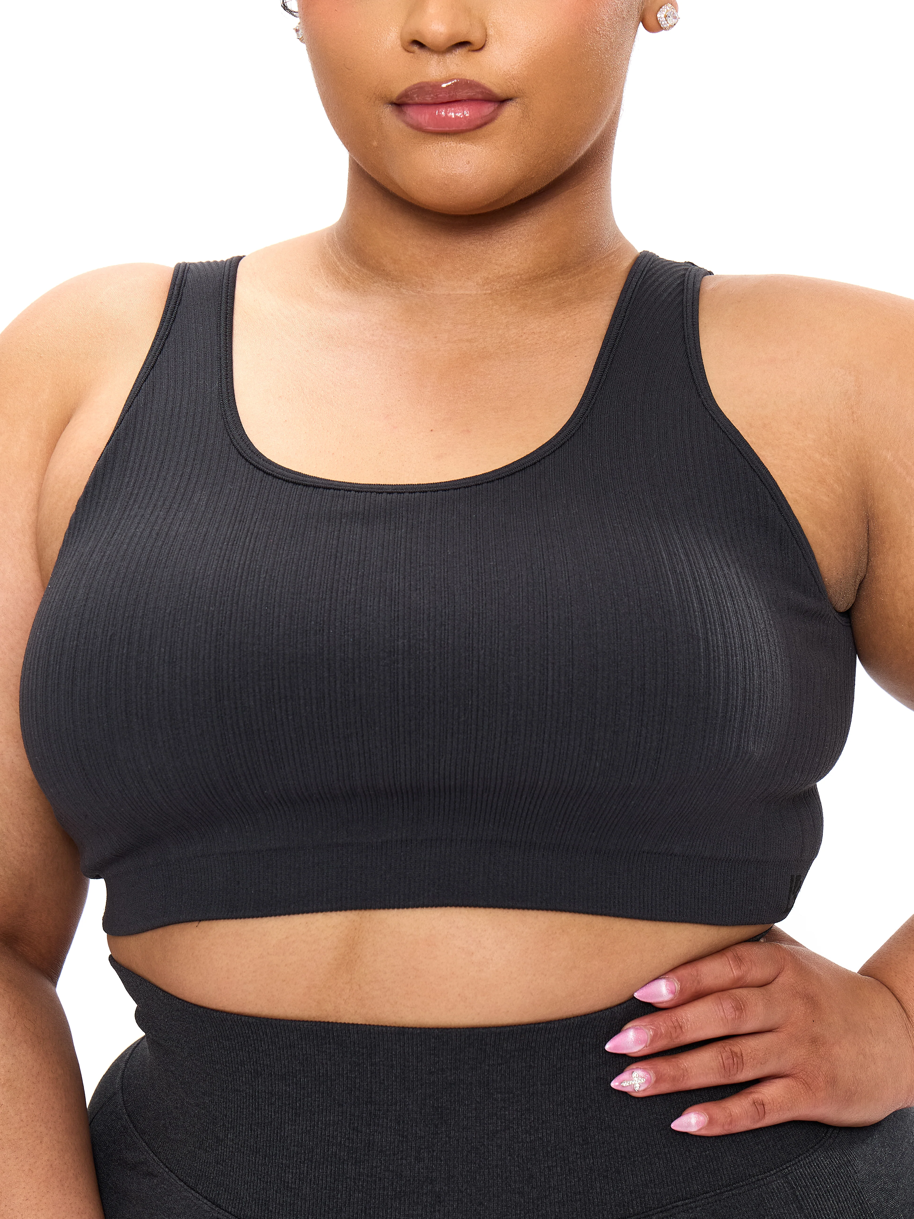 Scoop Seamless Sports Bra - Charcoal - Image 3