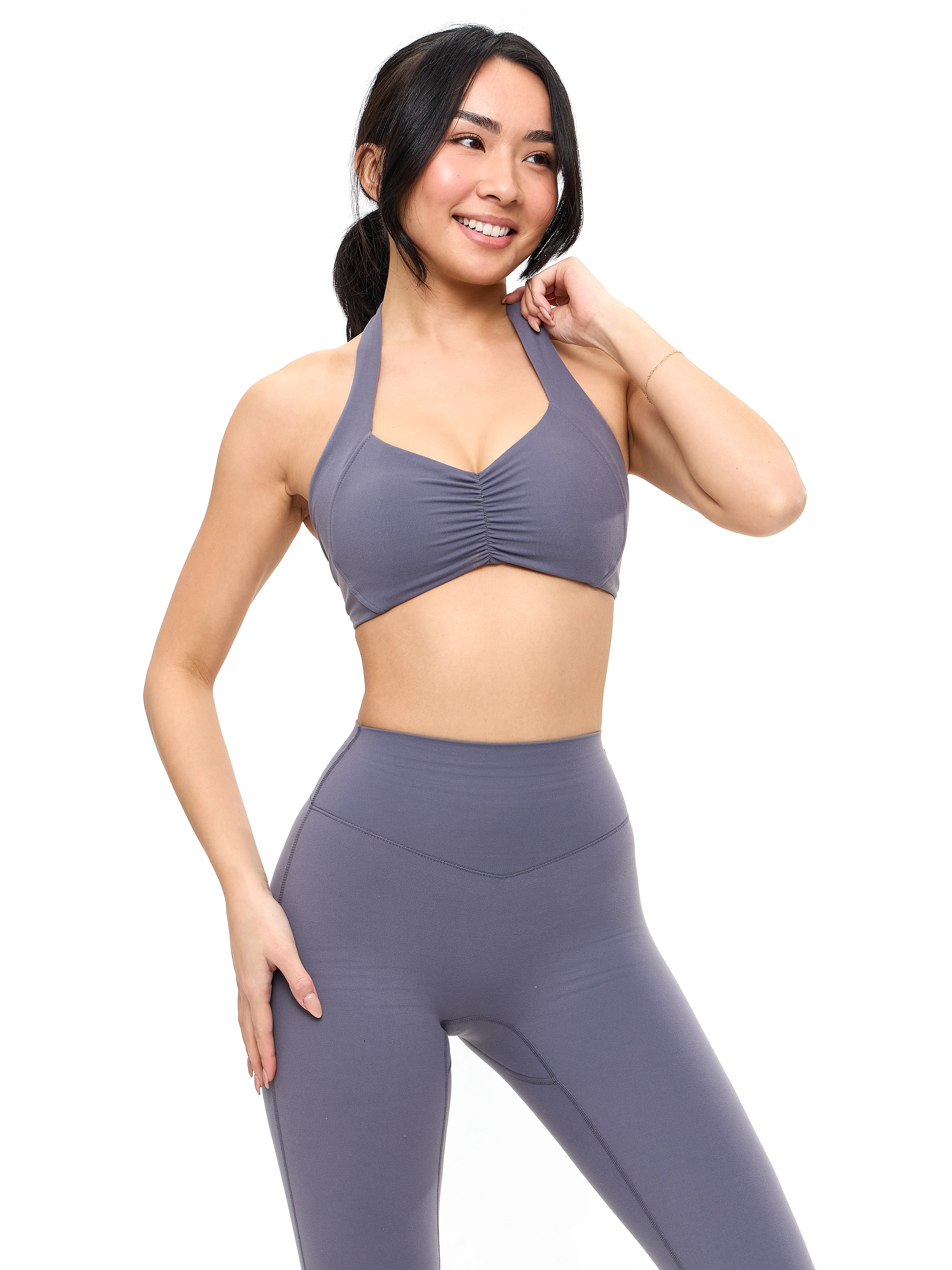 Poshknit Scrunch Halter Sports Bra - Anchor - Image 3