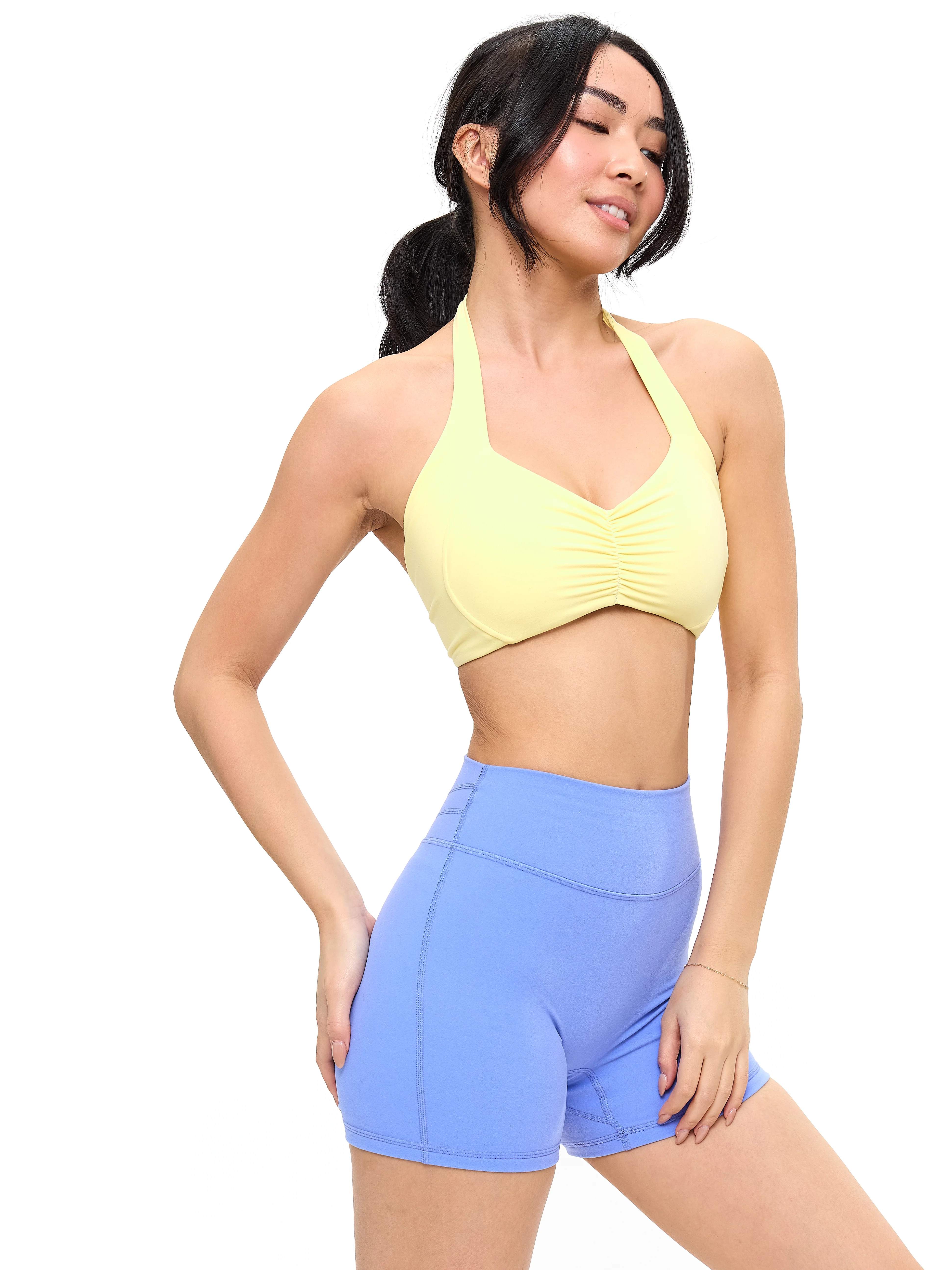 Poshknit Scrunch Halter Sports Bra - Sunbeam - Image 3