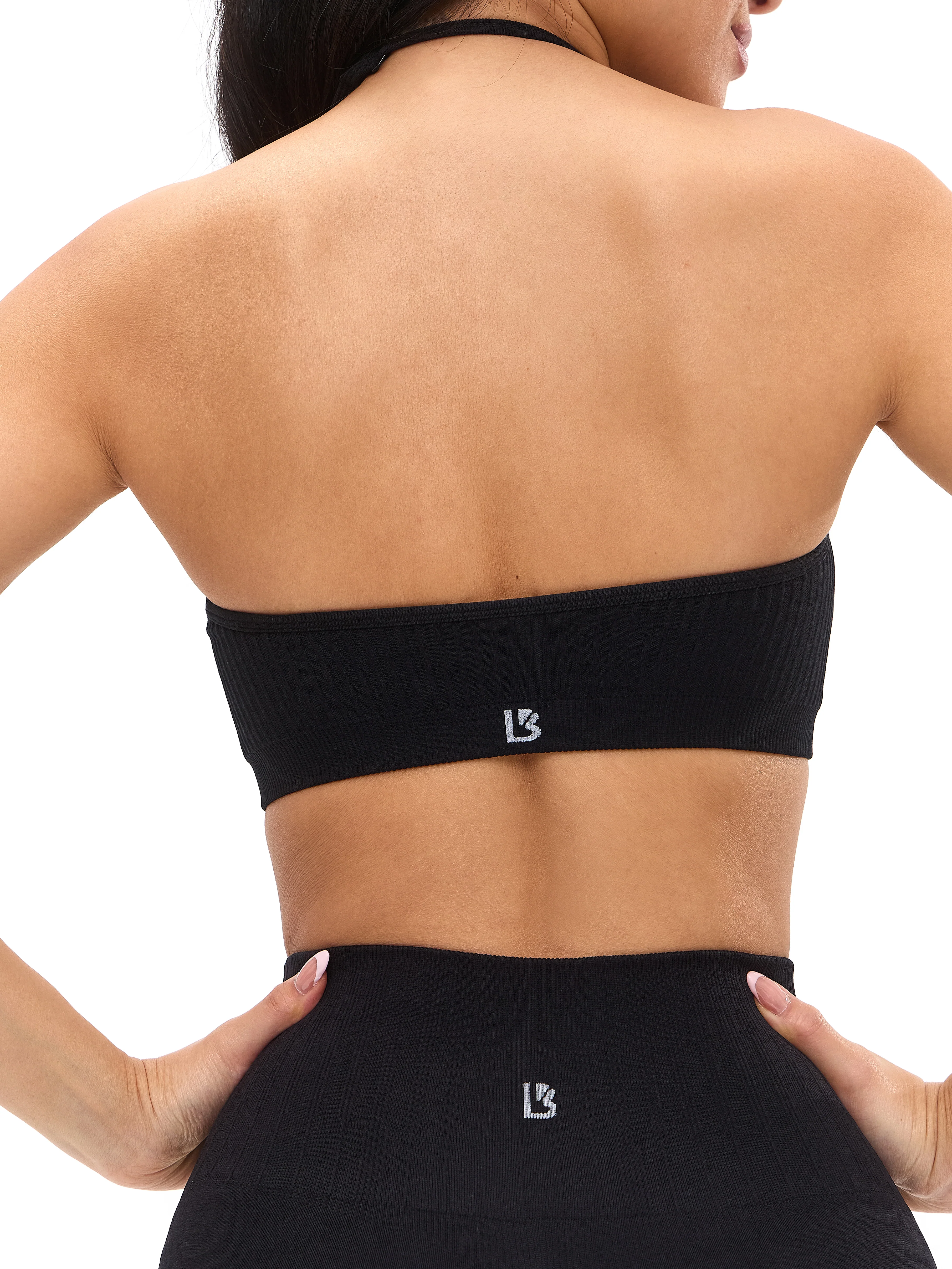 Seamless Ribbed Bandeau - Black - Image 3