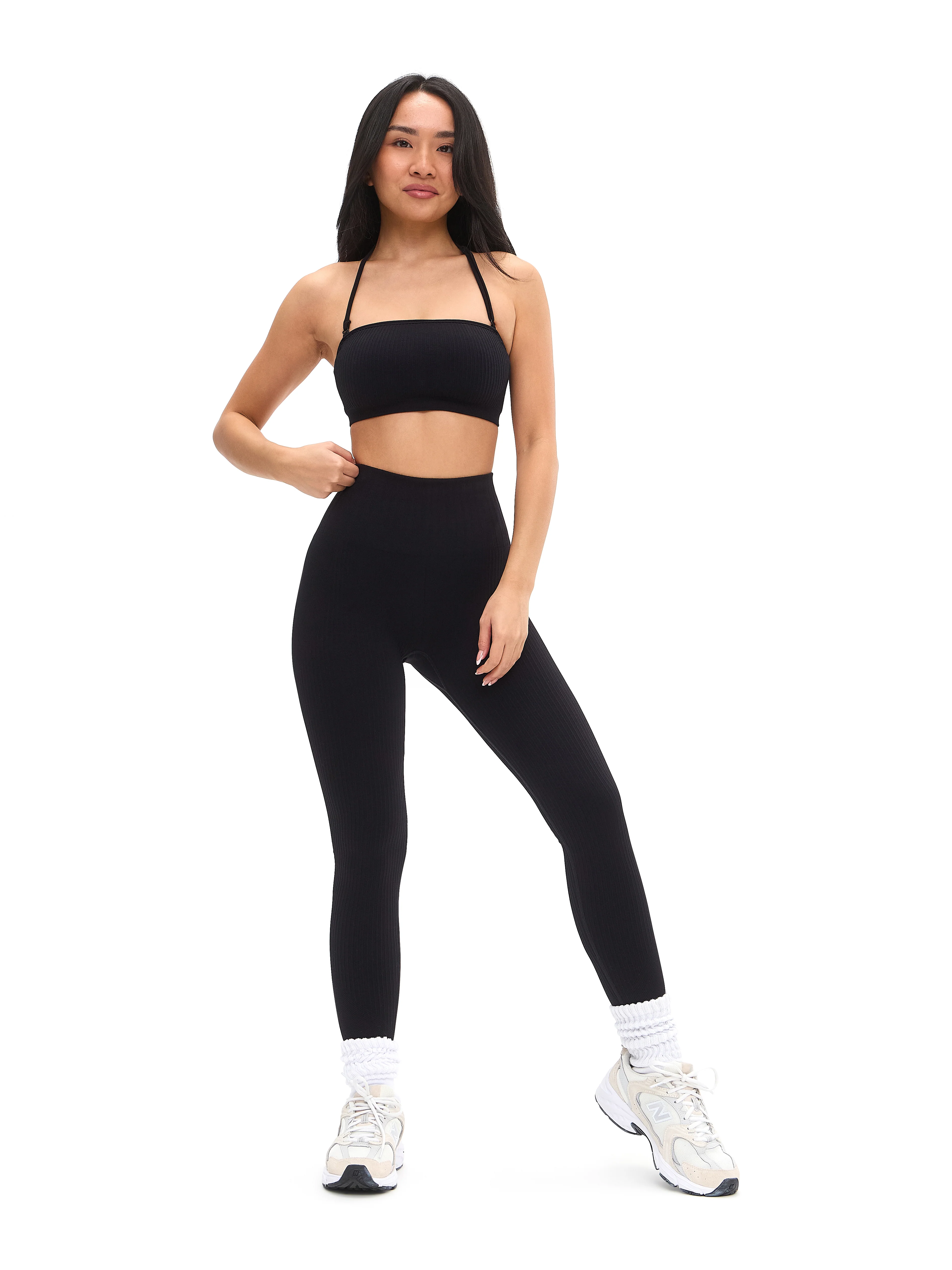 Seamless Ribbed Bandeau - Black - Image 6
