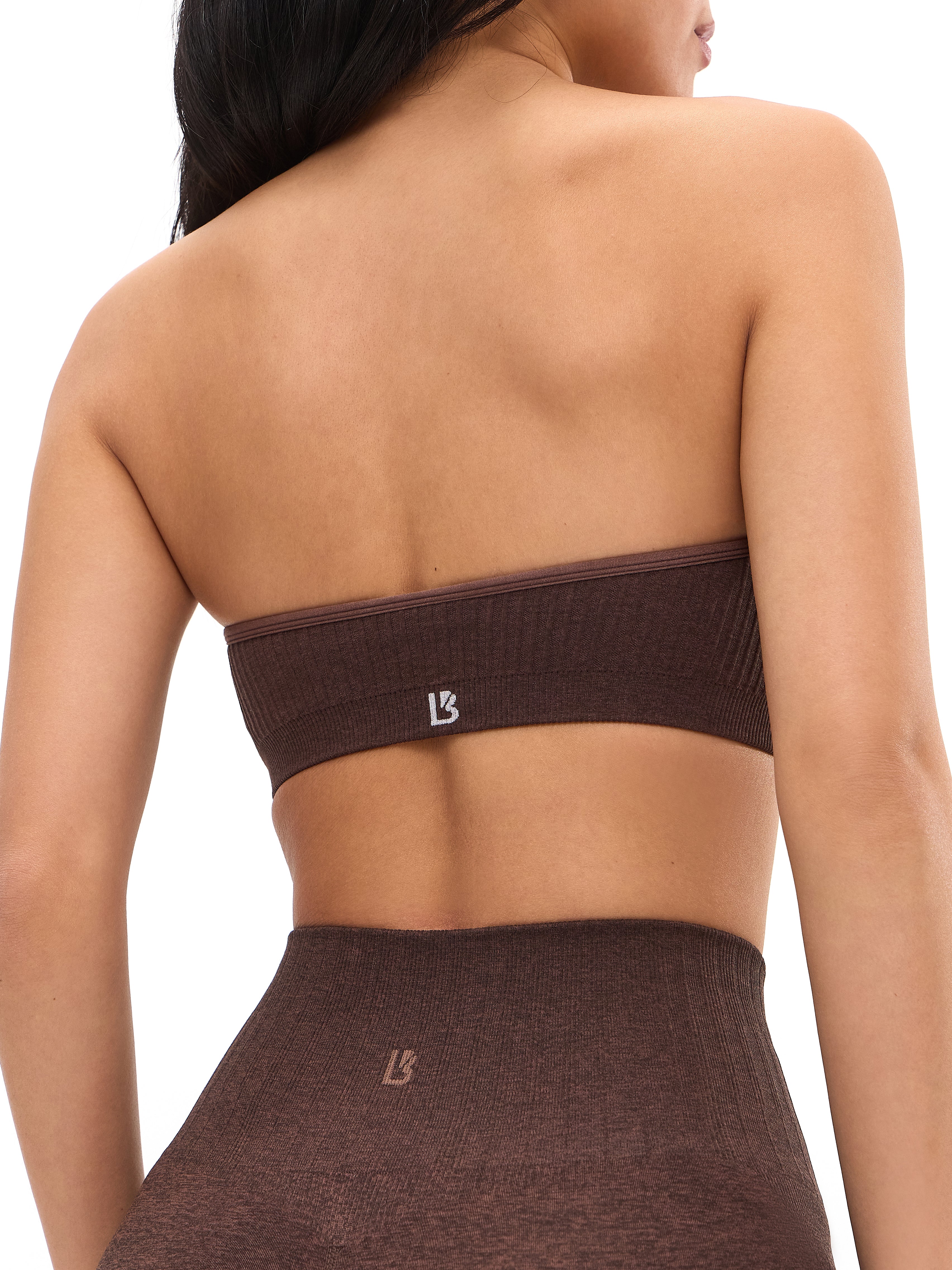 Seamless Ribbed Bandeau - Coffee - Image 3