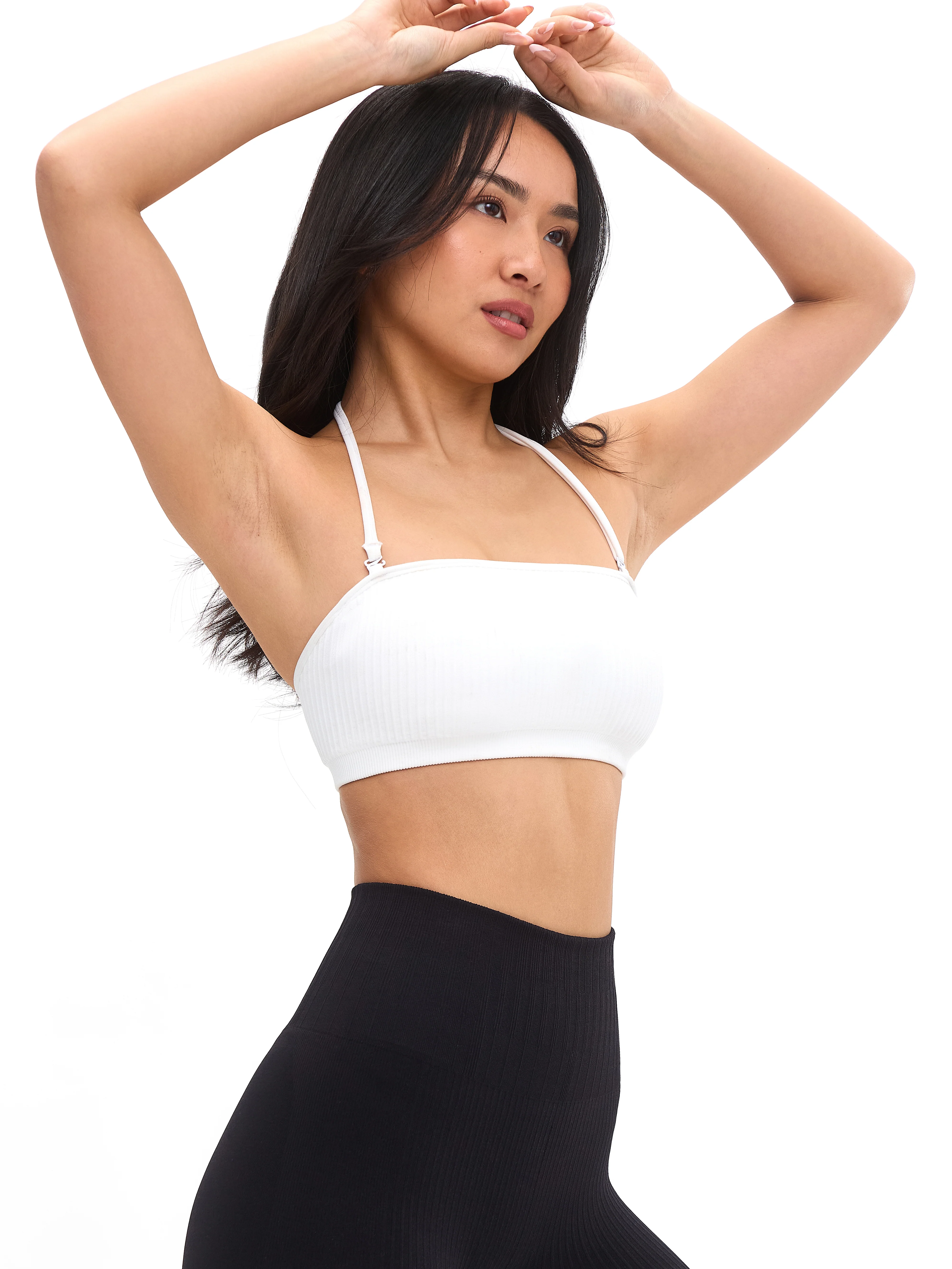 Seamless Ribbed Bandeau - White - Image 4