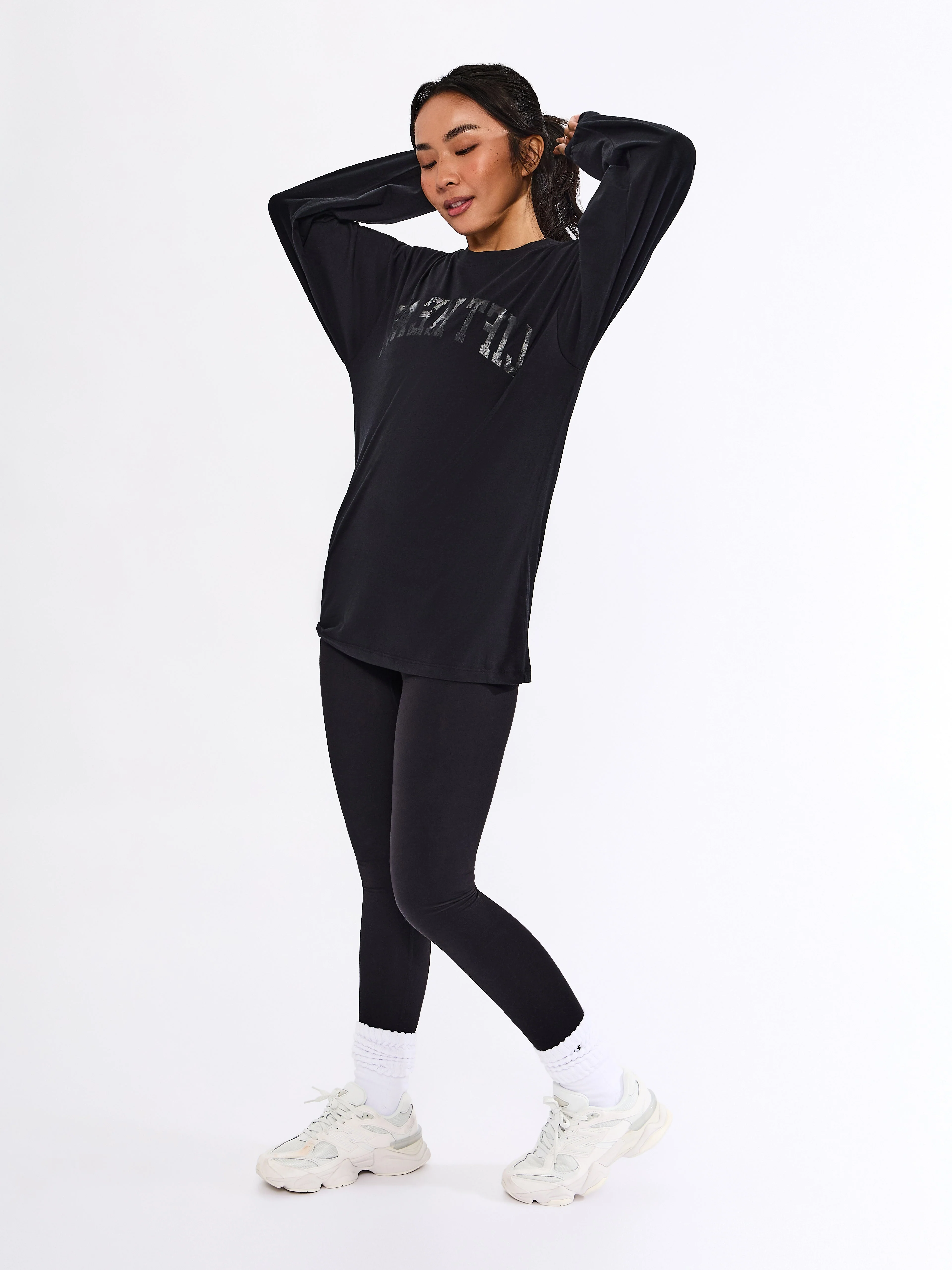 Selfie Long Sleeve Graphic Tee - Black - Image 4