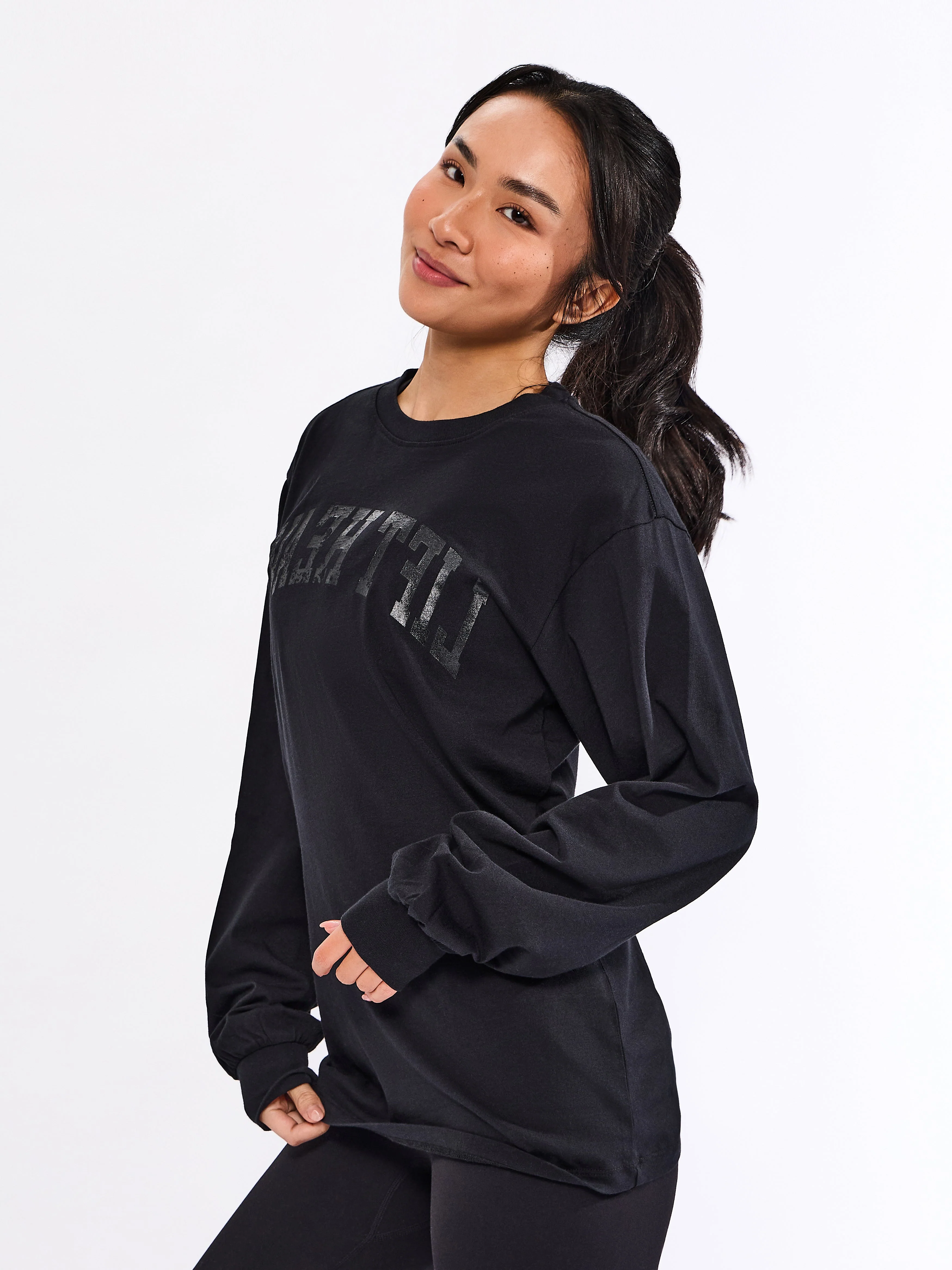 Selfie Long Sleeve Graphic Tee - Black - Image 6