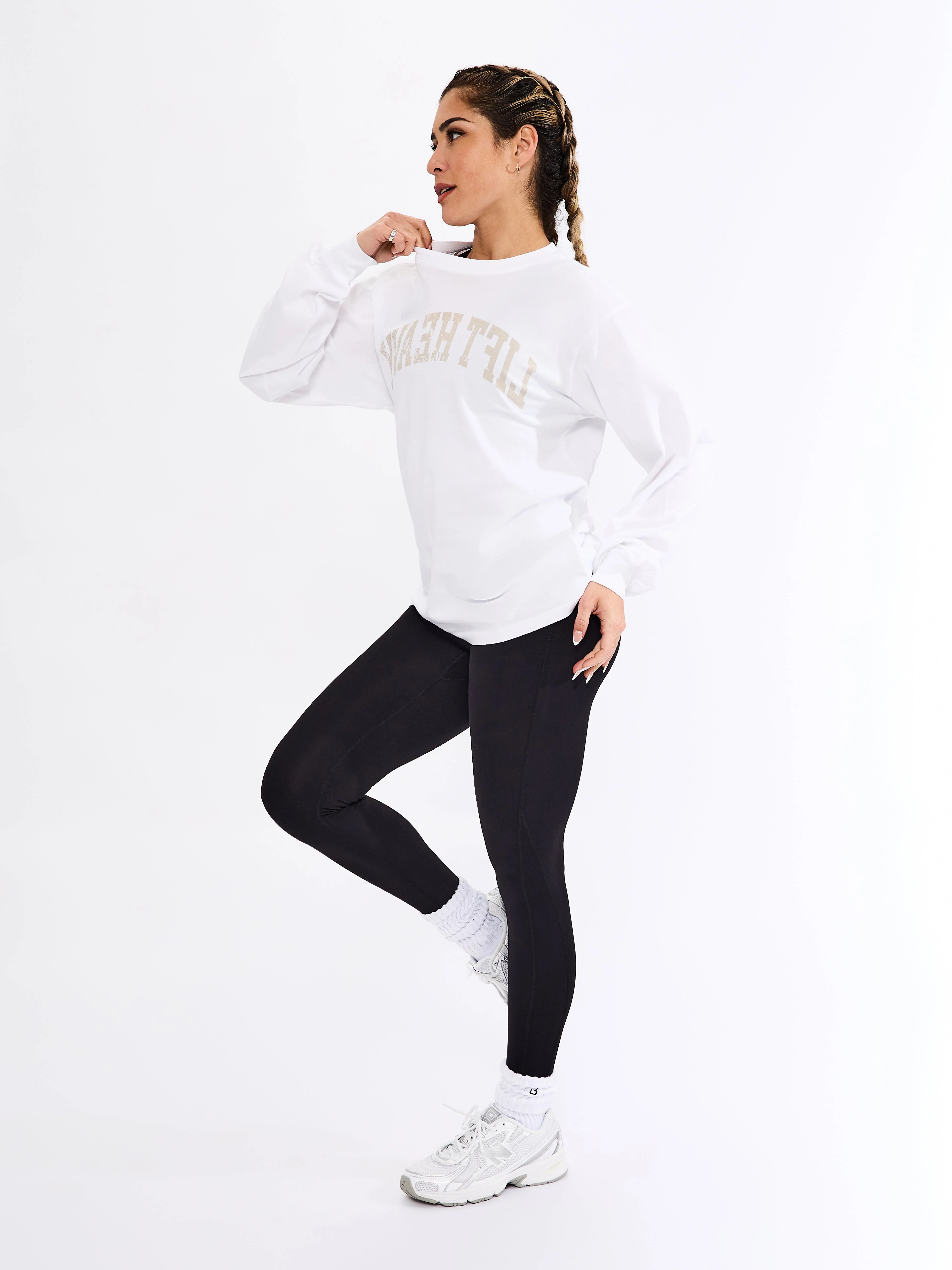 Selfie Long Sleeve Graphic Tee - White - Image 3