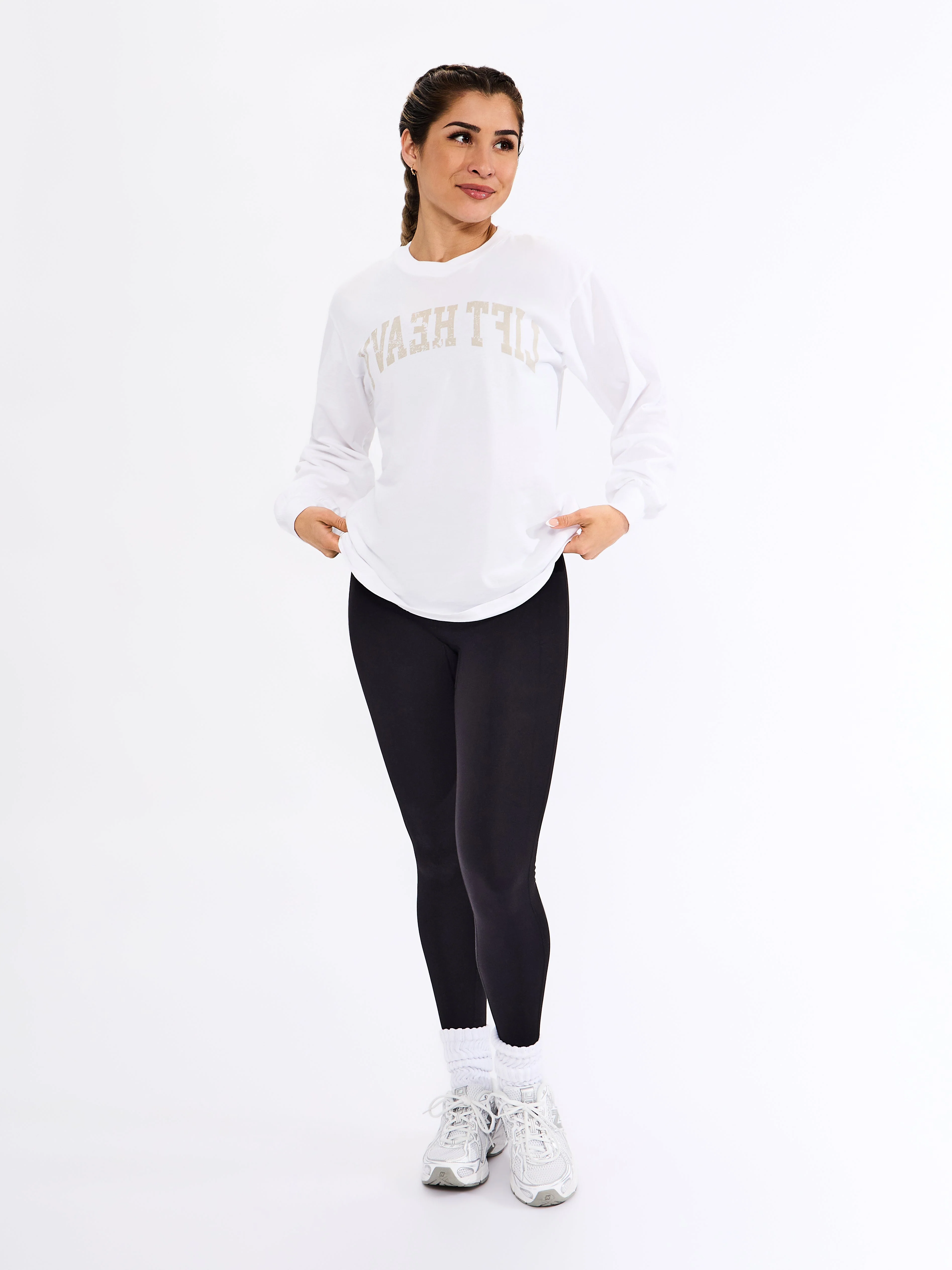 Selfie Long Sleeve Graphic Tee - White - Image 4