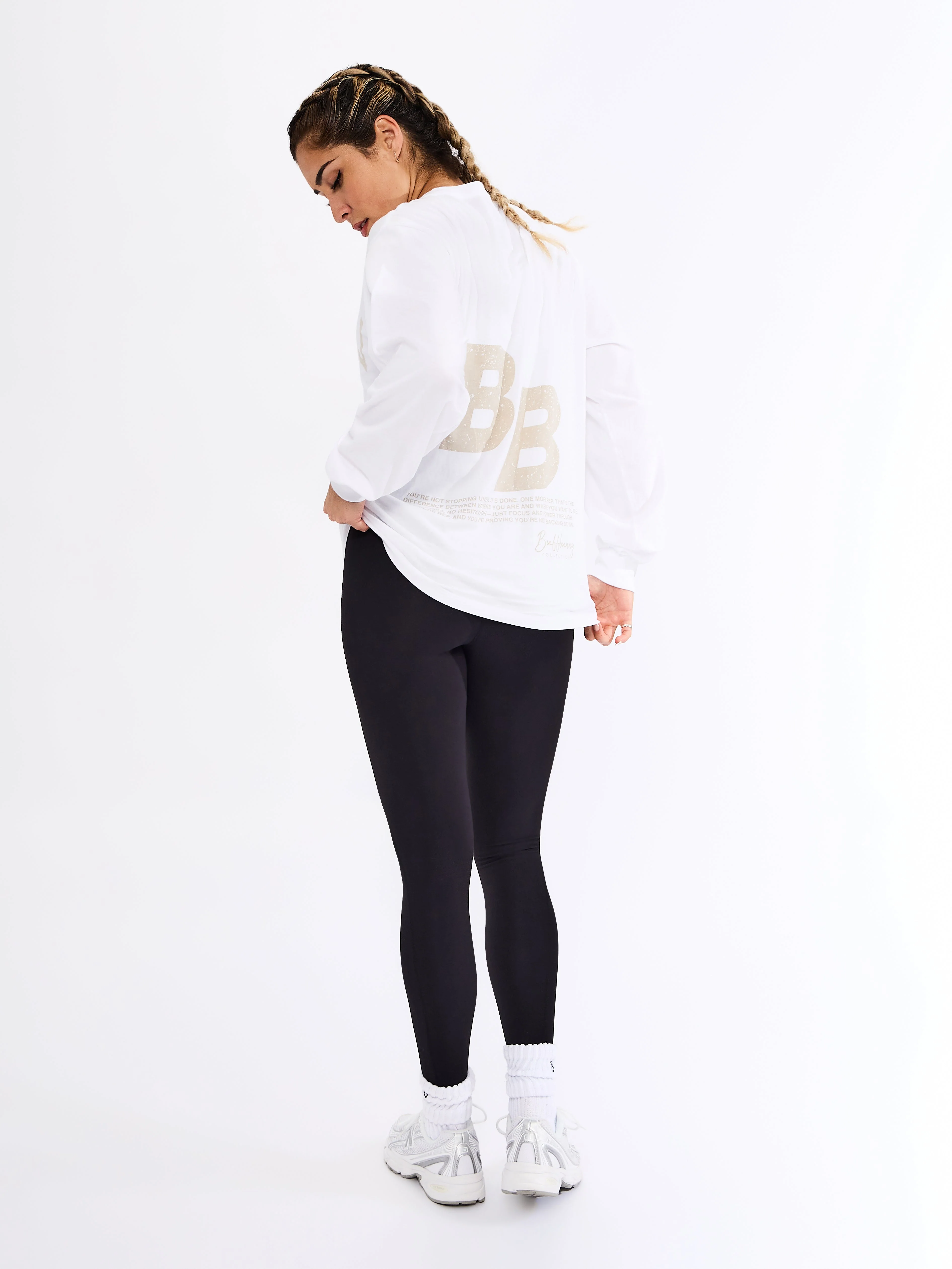 Selfie Long Sleeve Graphic Tee - White - Image 5