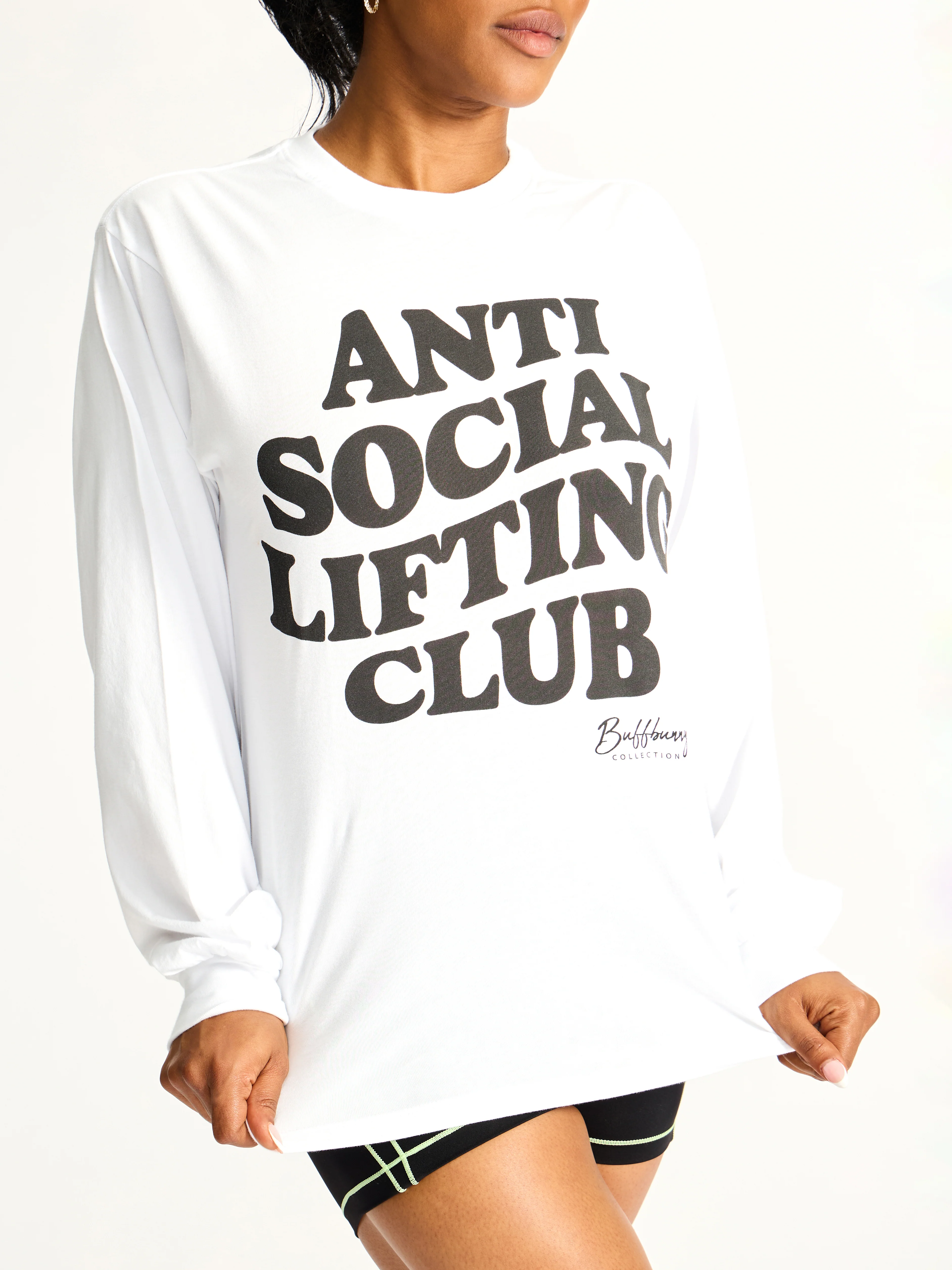 Social Long Sleeve Tee - White - Image 4