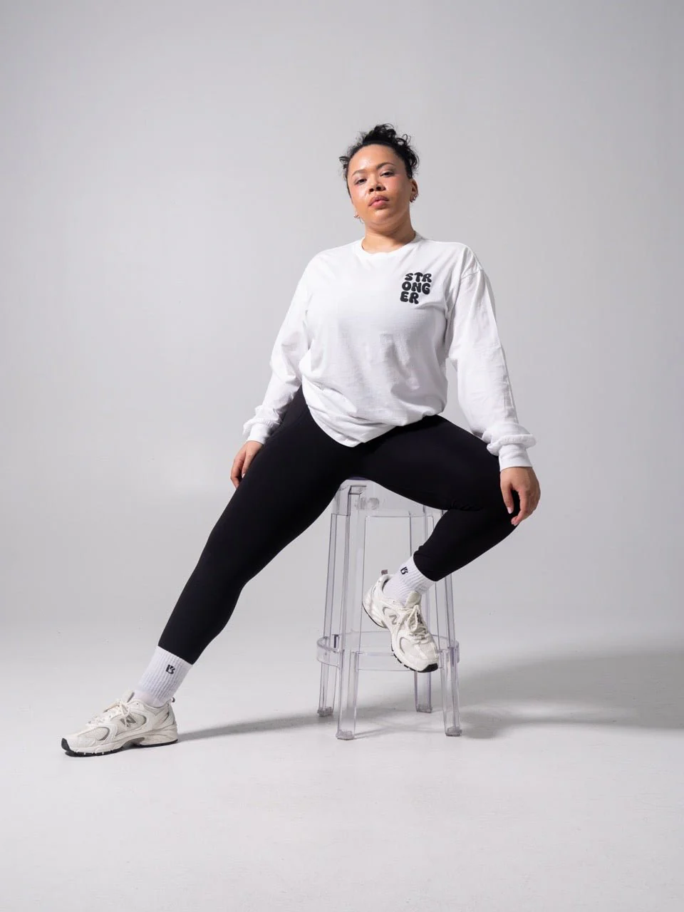 Stronger Long Sleeve Tee - White - Image 4