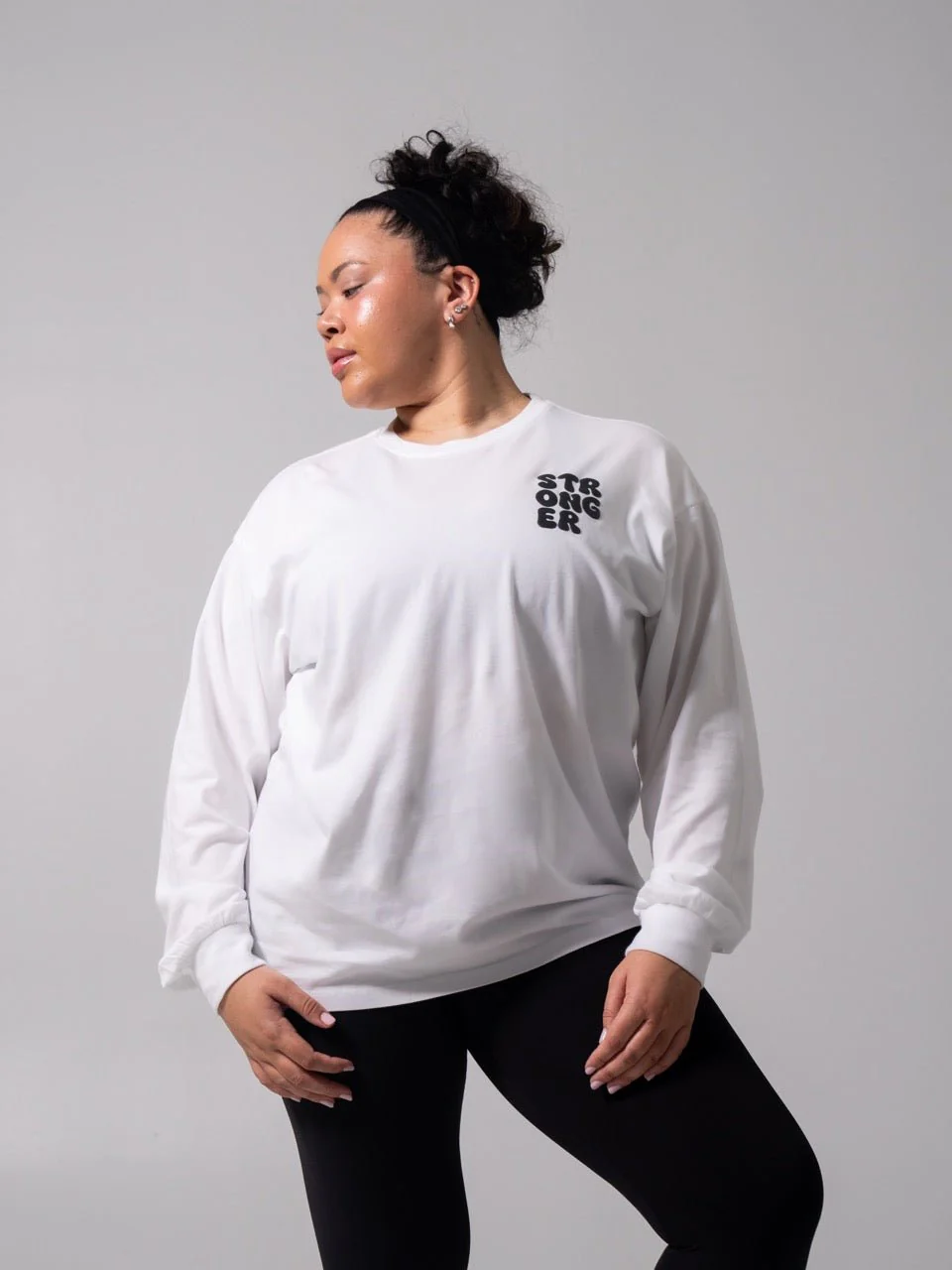 Stronger Long Sleeve Tee - White - Image 5