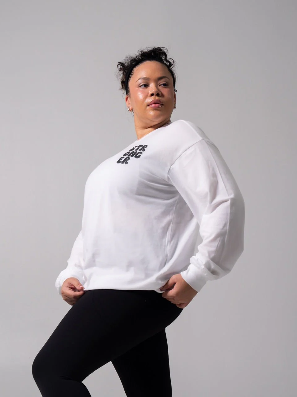 Stronger Long Sleeve Tee - White - Image 6