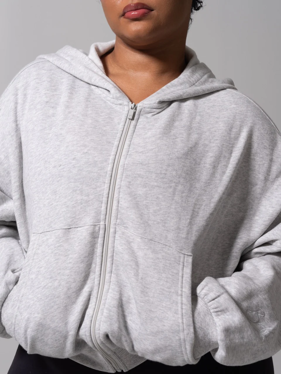 Threads Waist Zip Hoodie - Heather Grey - Image 7