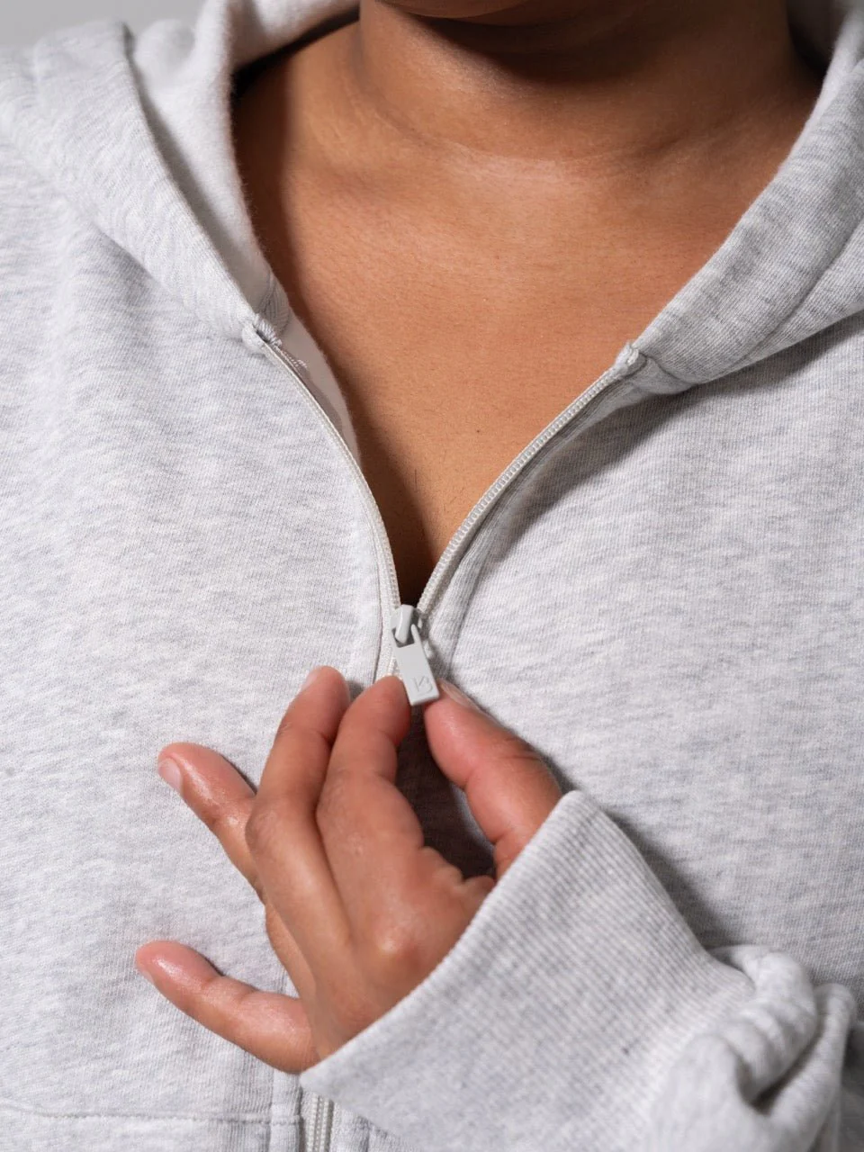 Threads Waist Zip Hoodie - Heather Grey - Image 8