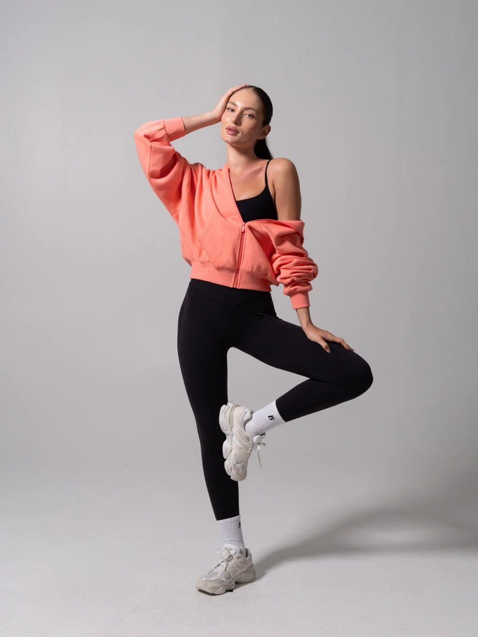 Threads Waist Zip Hoodie - Sorbet - Image 2