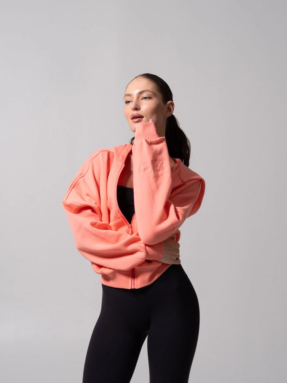 Threads Waist Zip Hoodie - Sorbet - Image 3