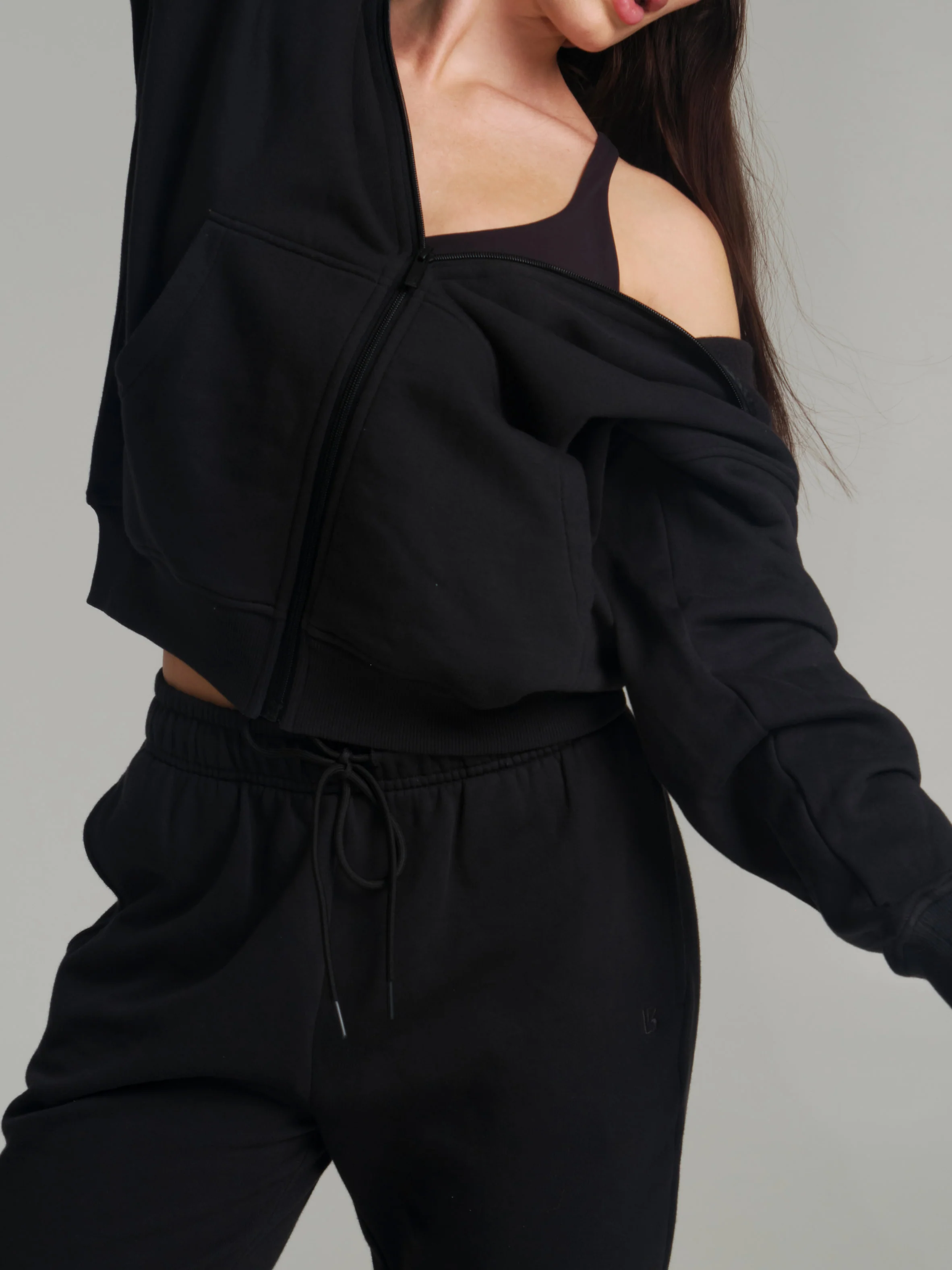 Threads Zip Hoodie - Onyx Black - Image 7