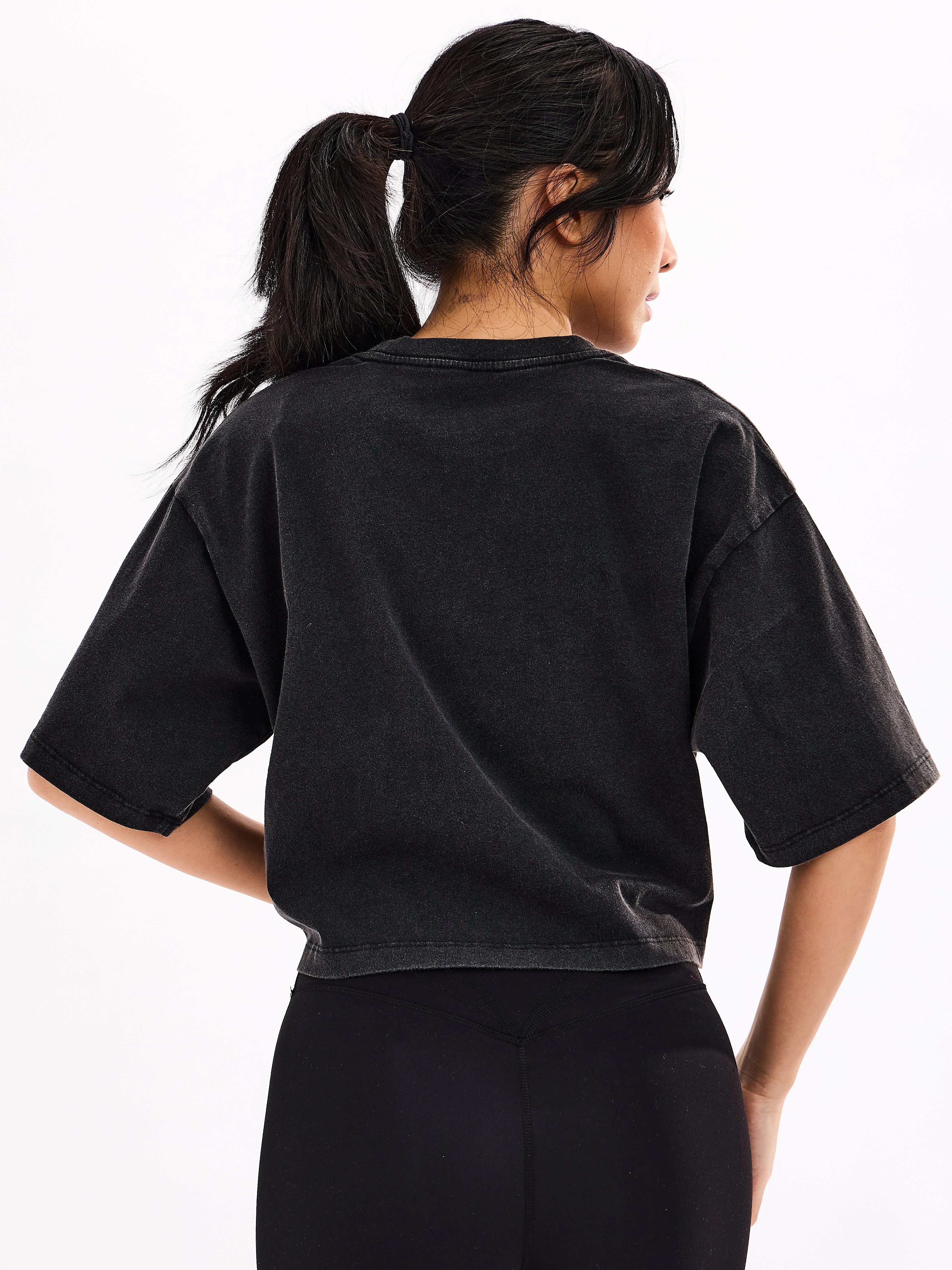 Throw Back Crop Tee - Vintage Black - Image 3