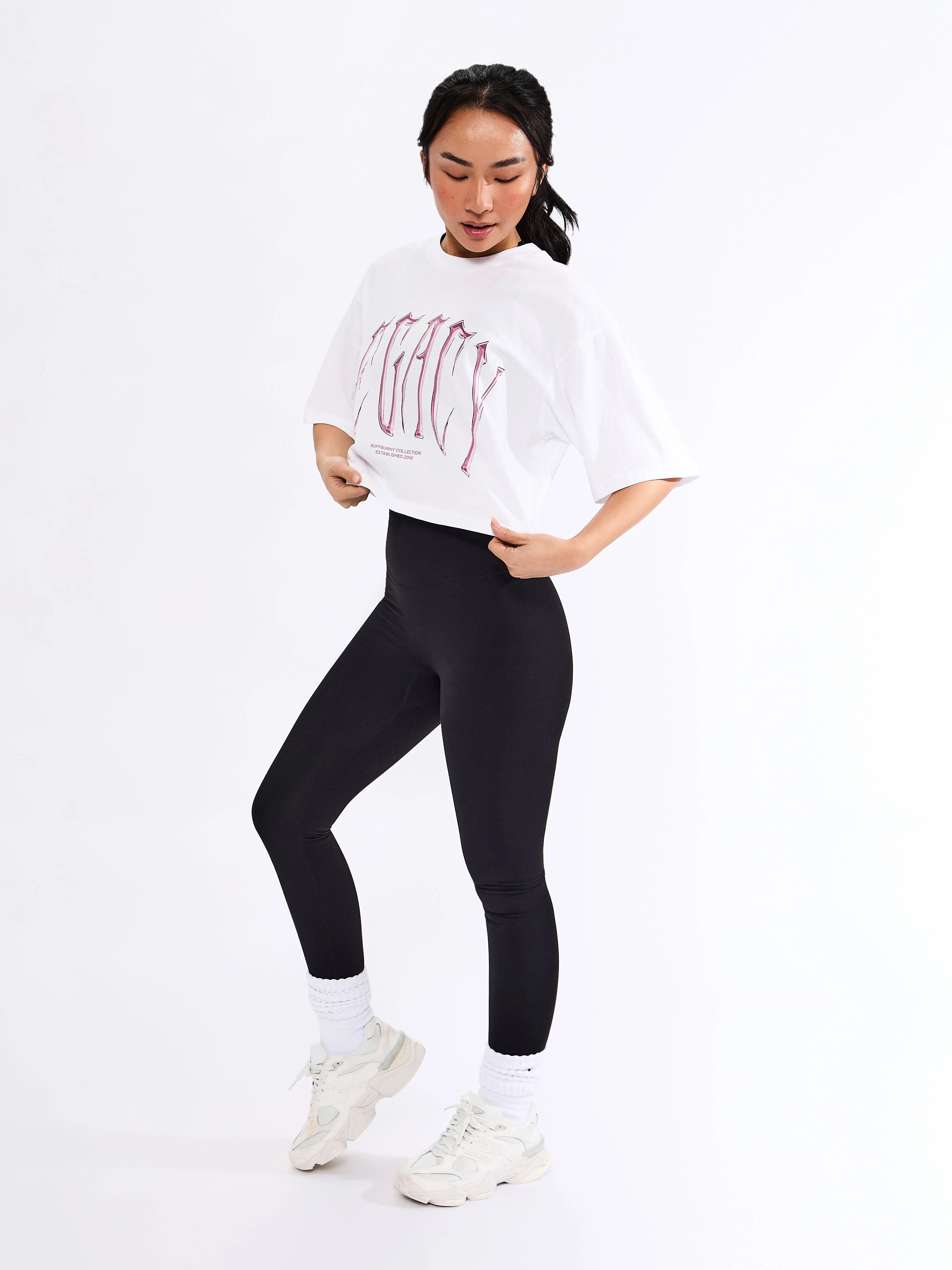 Throw Back Crop Tee - White - Image 3