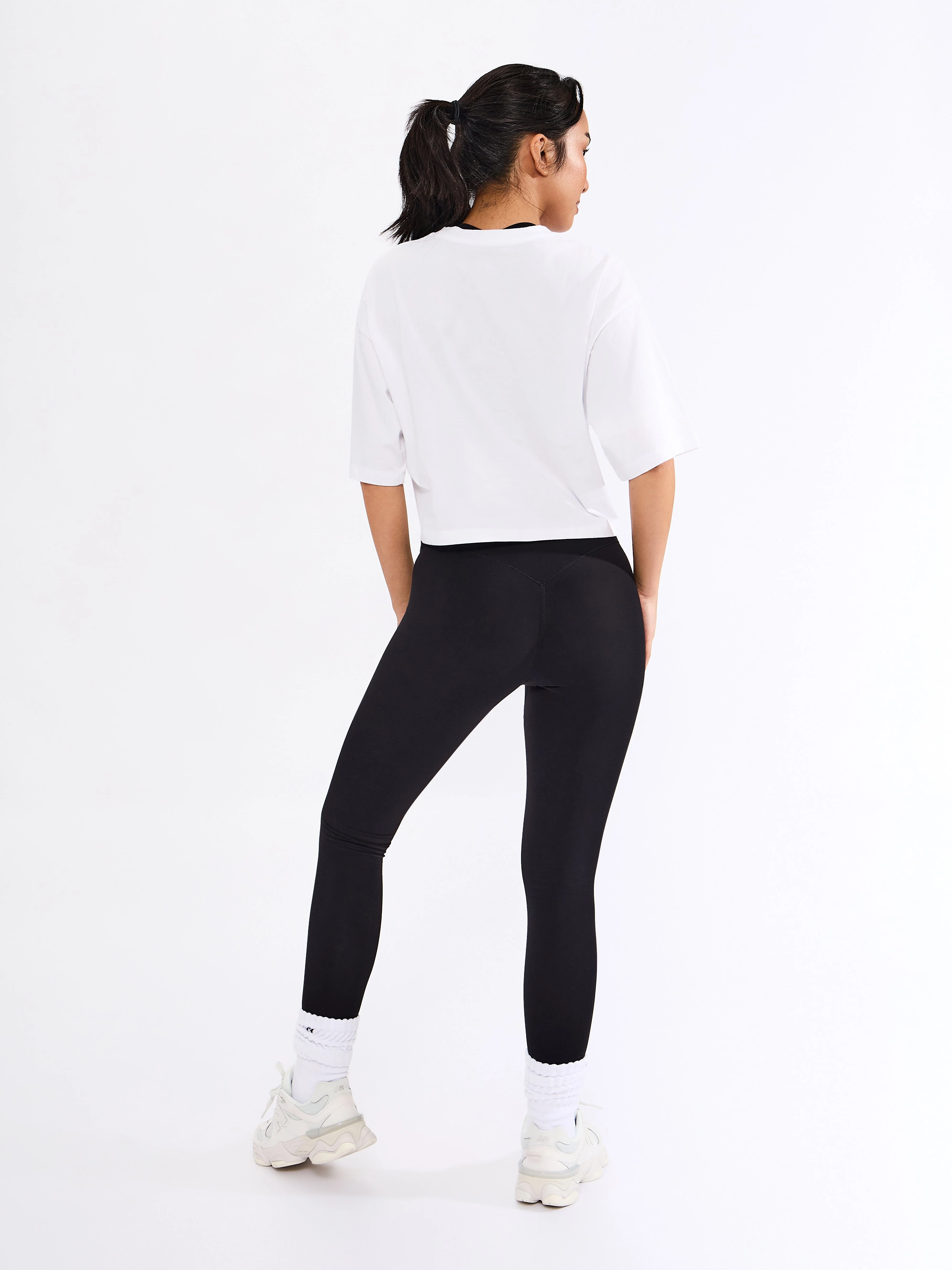 Throw Back Crop Tee - White - Image 4