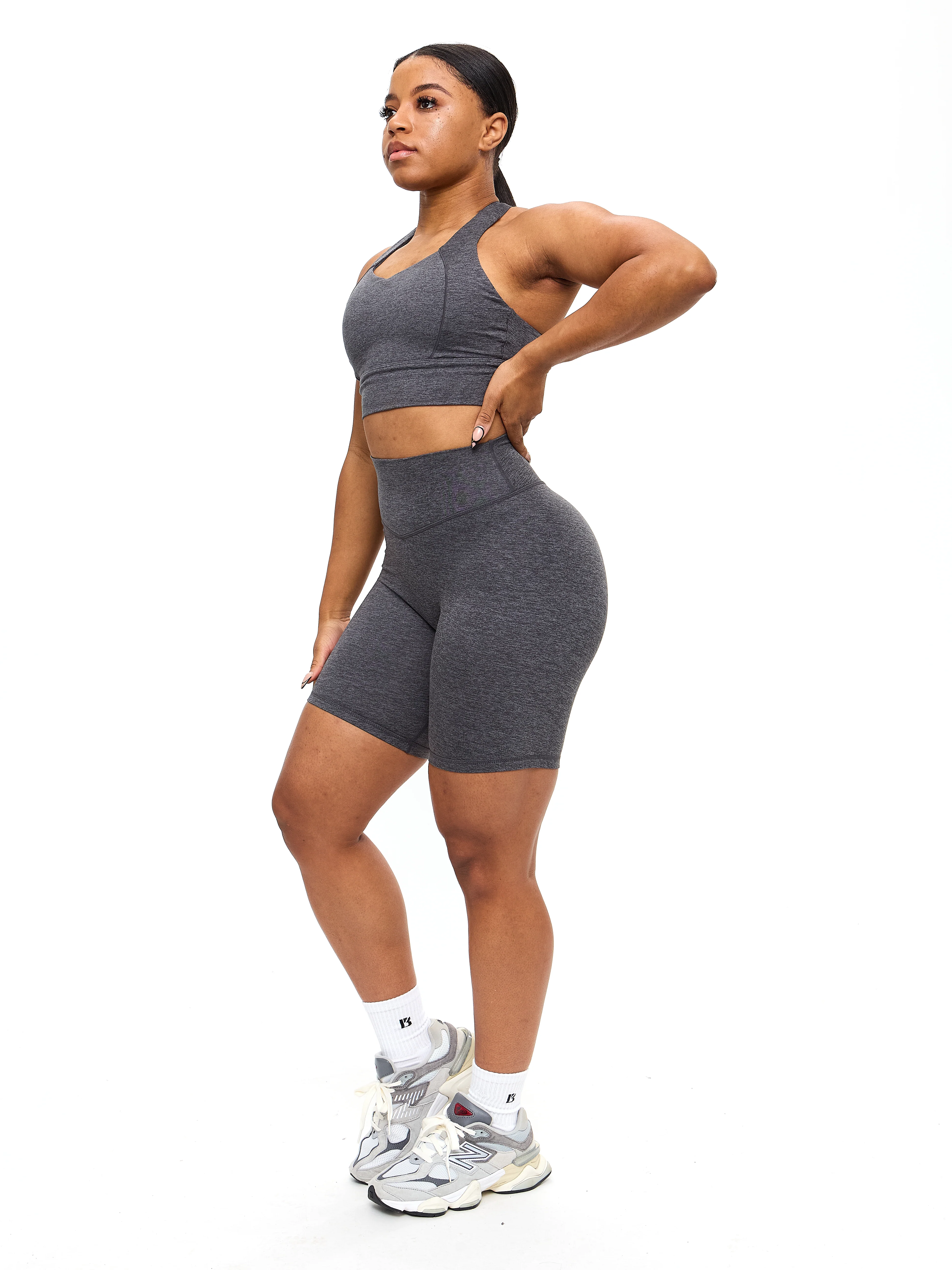 Twilight Dream Heather Sports Bra - Heather Charcoal - Image 3