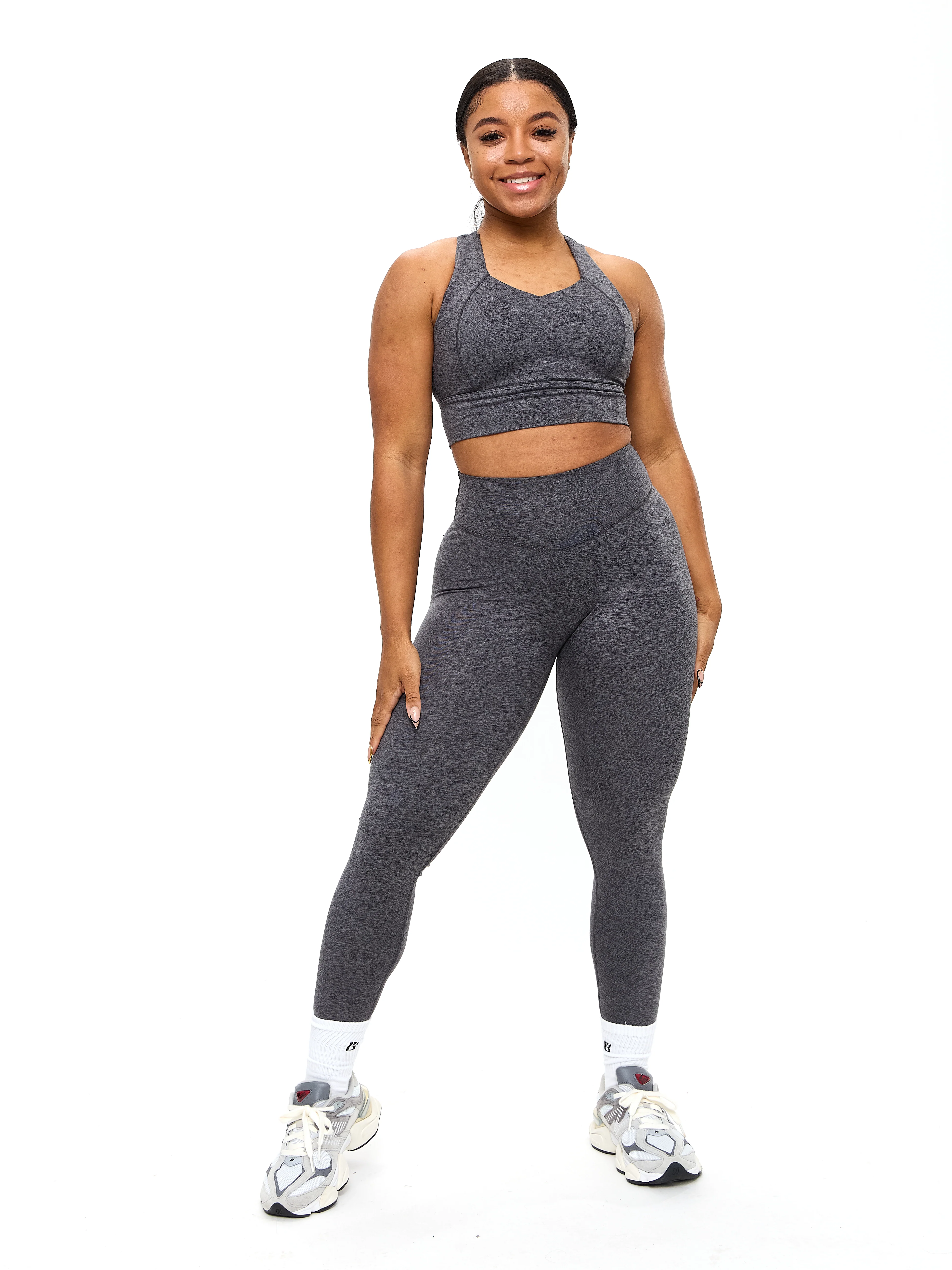 Twilight Dream Heather Sports Bra - Heather Charcoal - Image 4