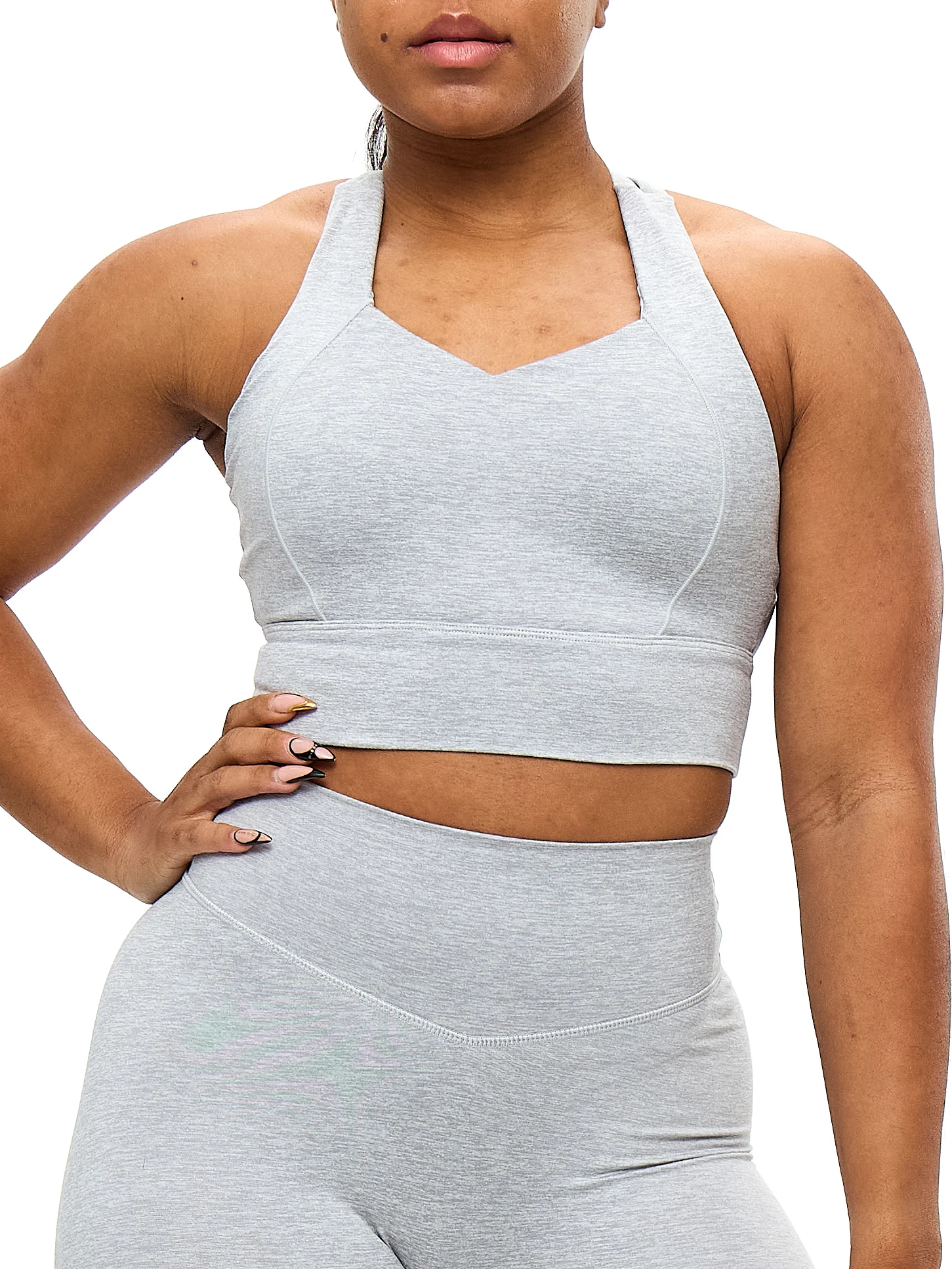 Twilight Dream Heather Sports Bra - Heather Grey - Image 3