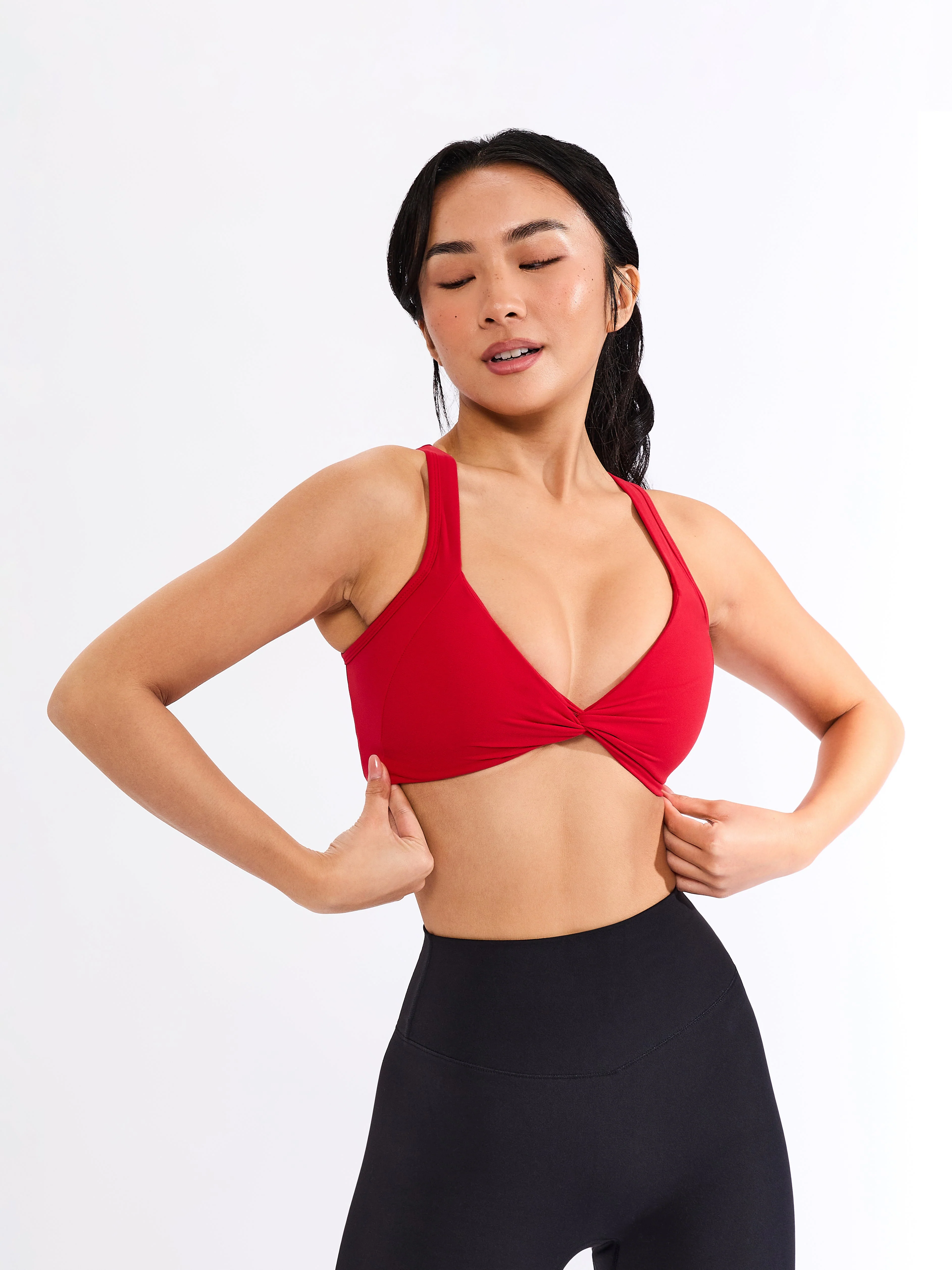 Twisted Curve Sports Bra - Lipstick Red - Image 3