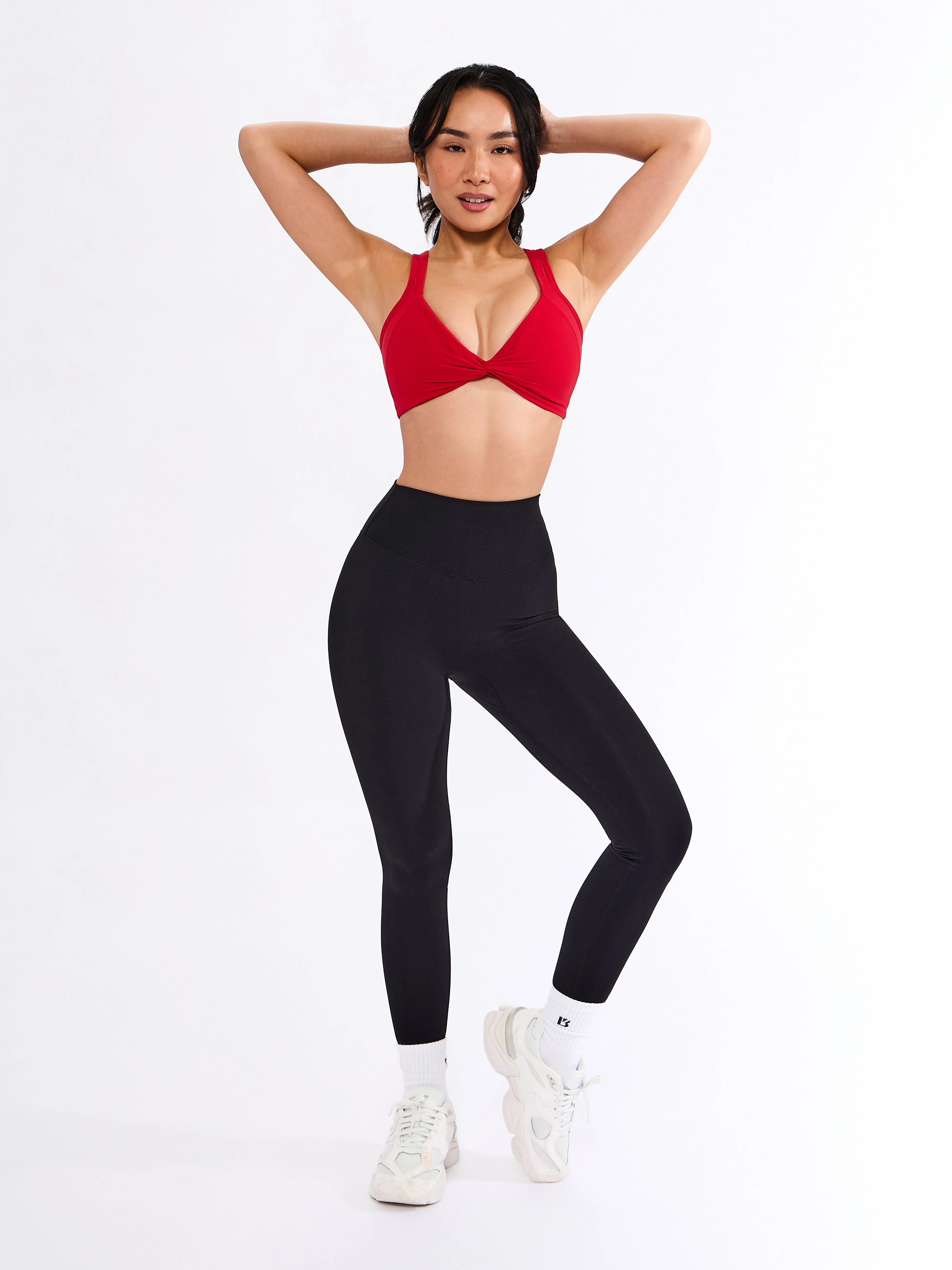 Twisted Curve Sports Bra - Lipstick Red - Image 5